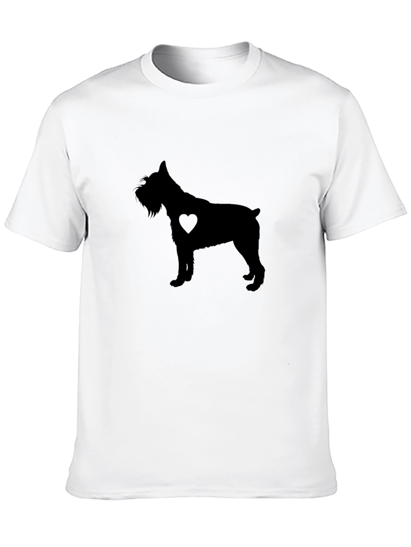 Dog Lover Tee: Schnauzer Silhouette Heart T-Shirt
