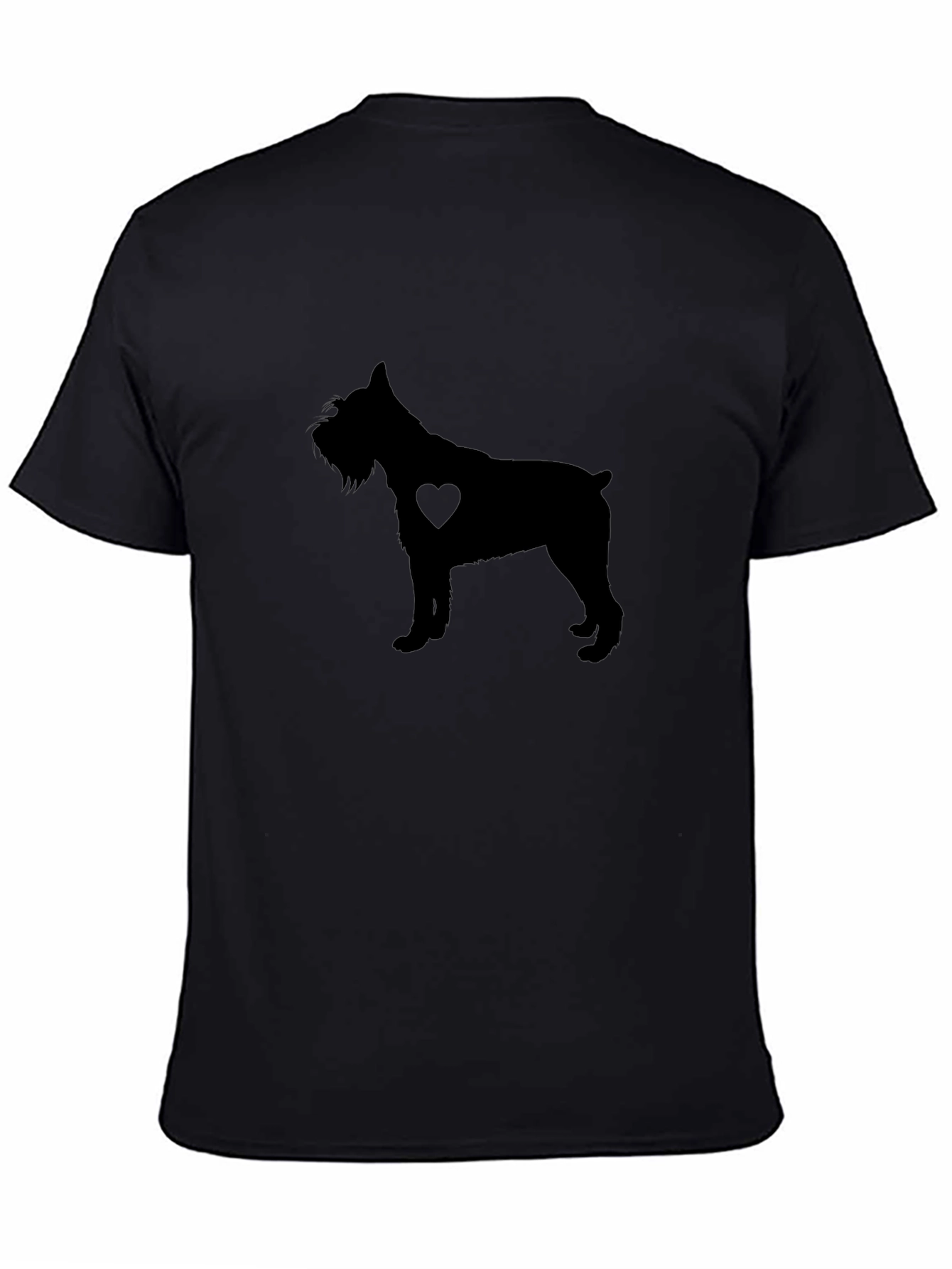 Dog Lover Tee: Schnauzer Silhouette Heart T-Shirt