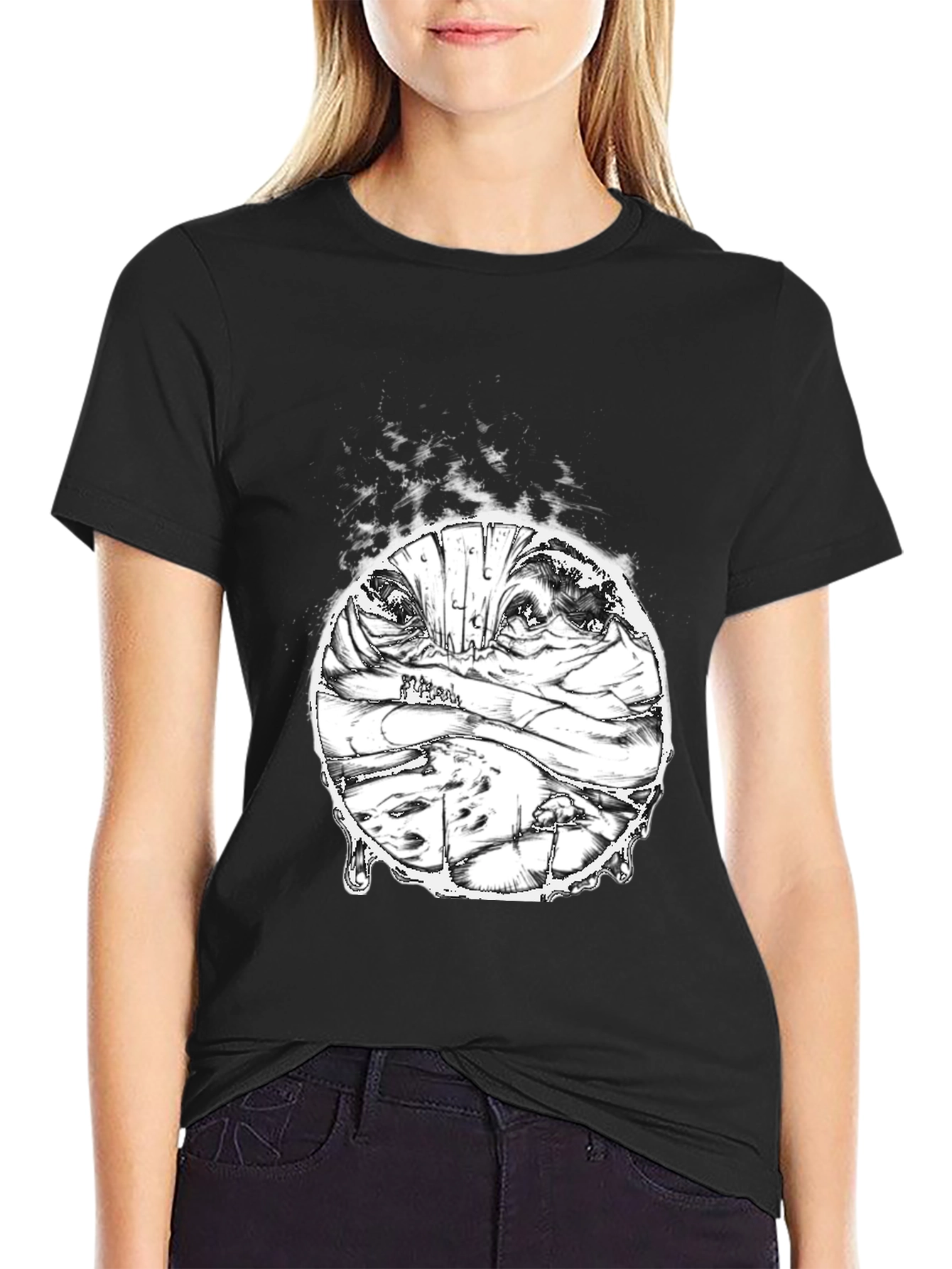 Mummy Head Graphic Print Mens T-Shirt
