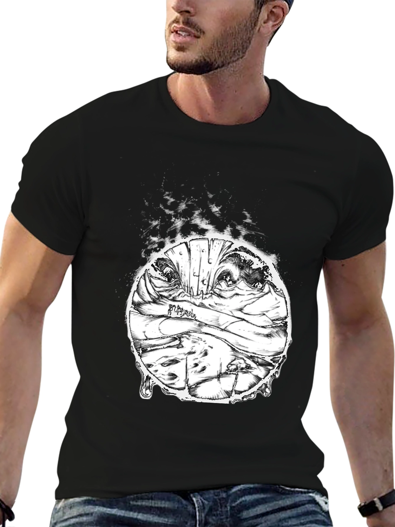 Mummy Head Graphic Print Mens T-Shirt