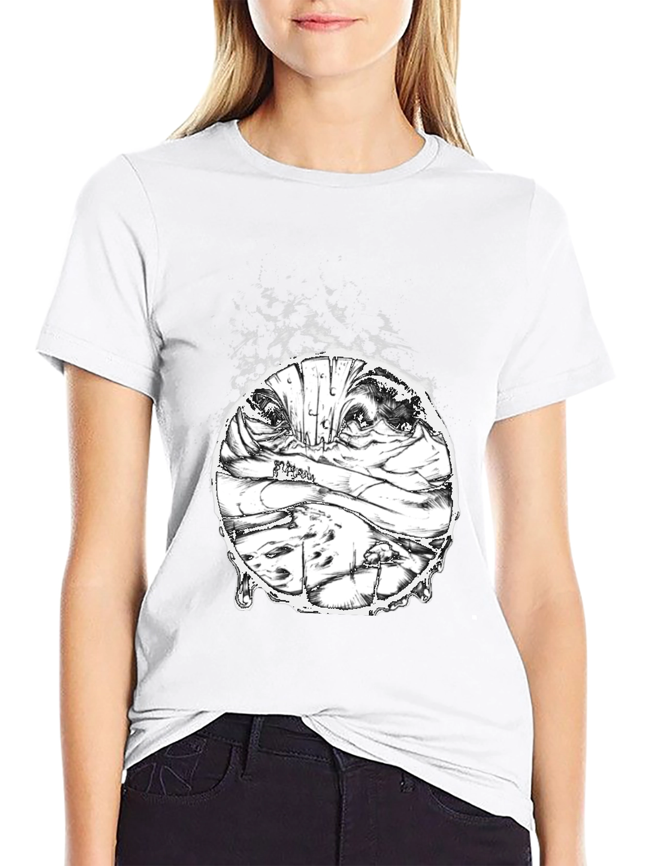 Mummy Head Graphic Print Mens T-Shirt