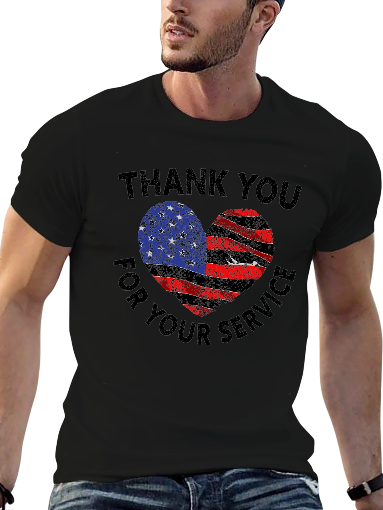 Thank You For Service Patriotic Heart T-Shirt
