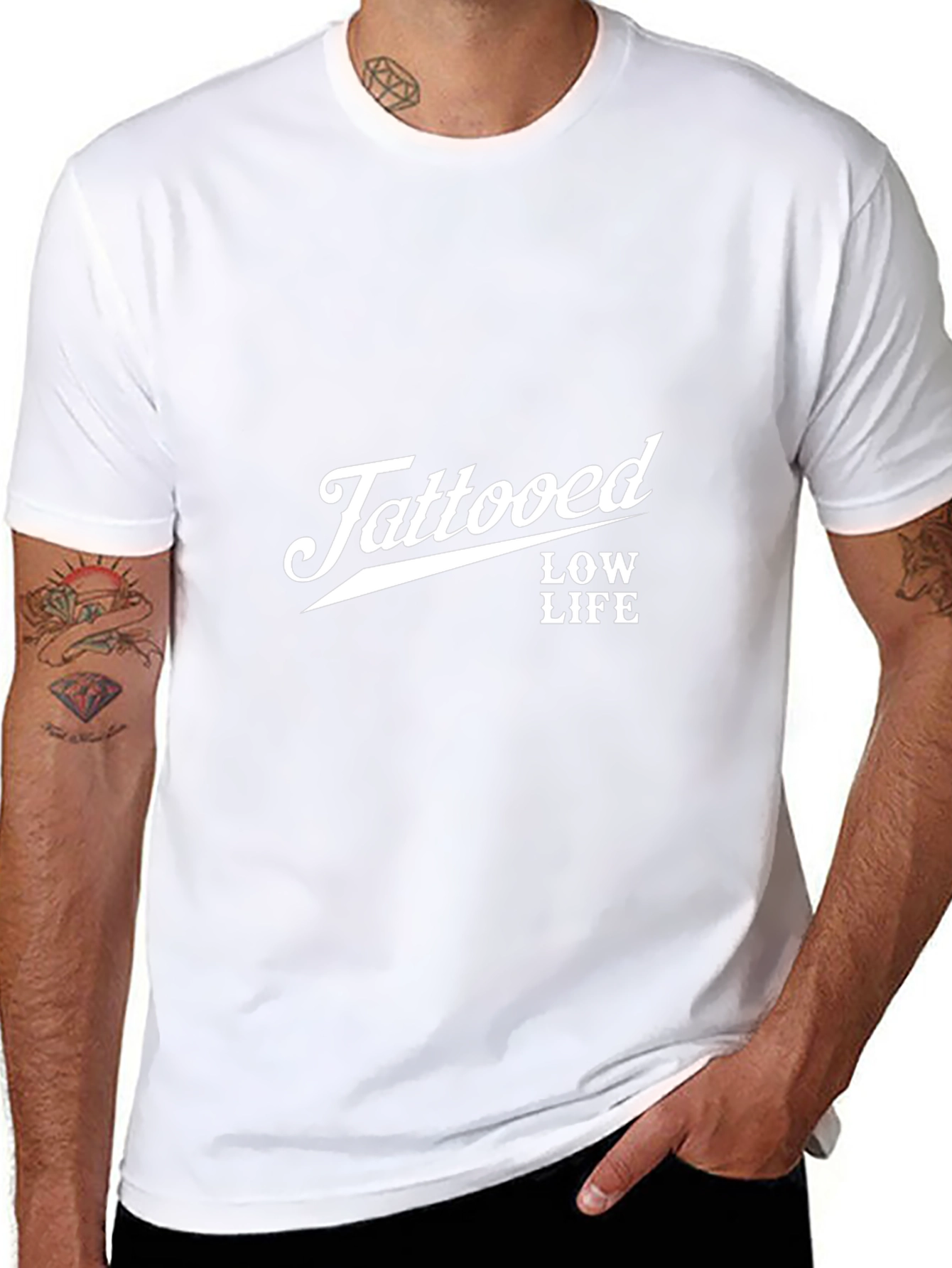 Tattooed Low Life Black Graphic T-Shirt