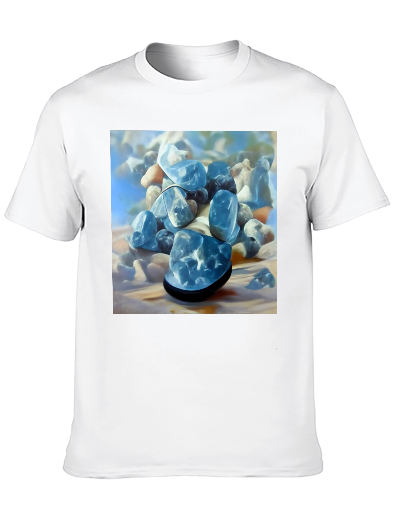 Blue Stone Graphic Tee - Modern Art