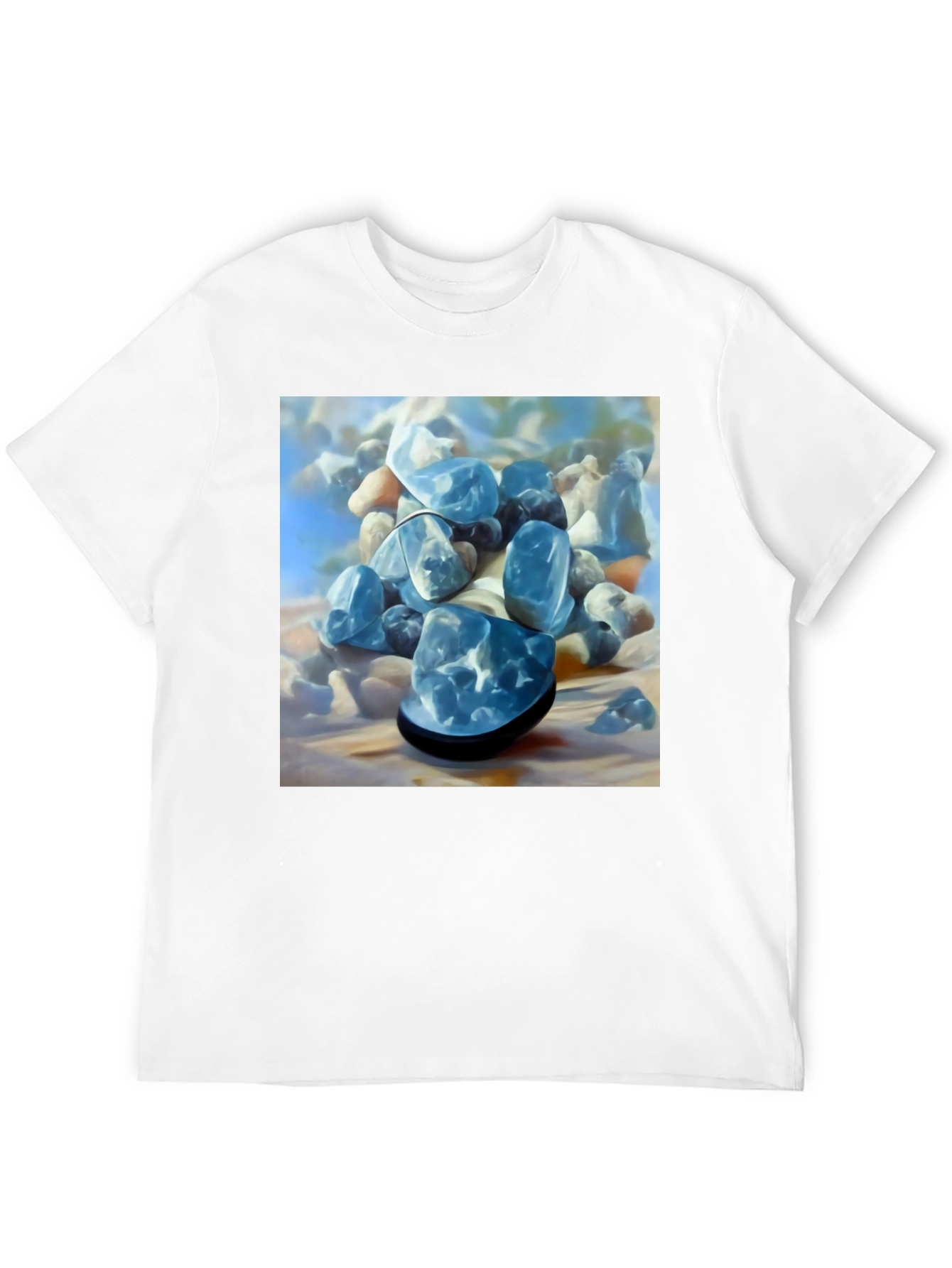 Blue Stone Graphic Tee - Modern Art