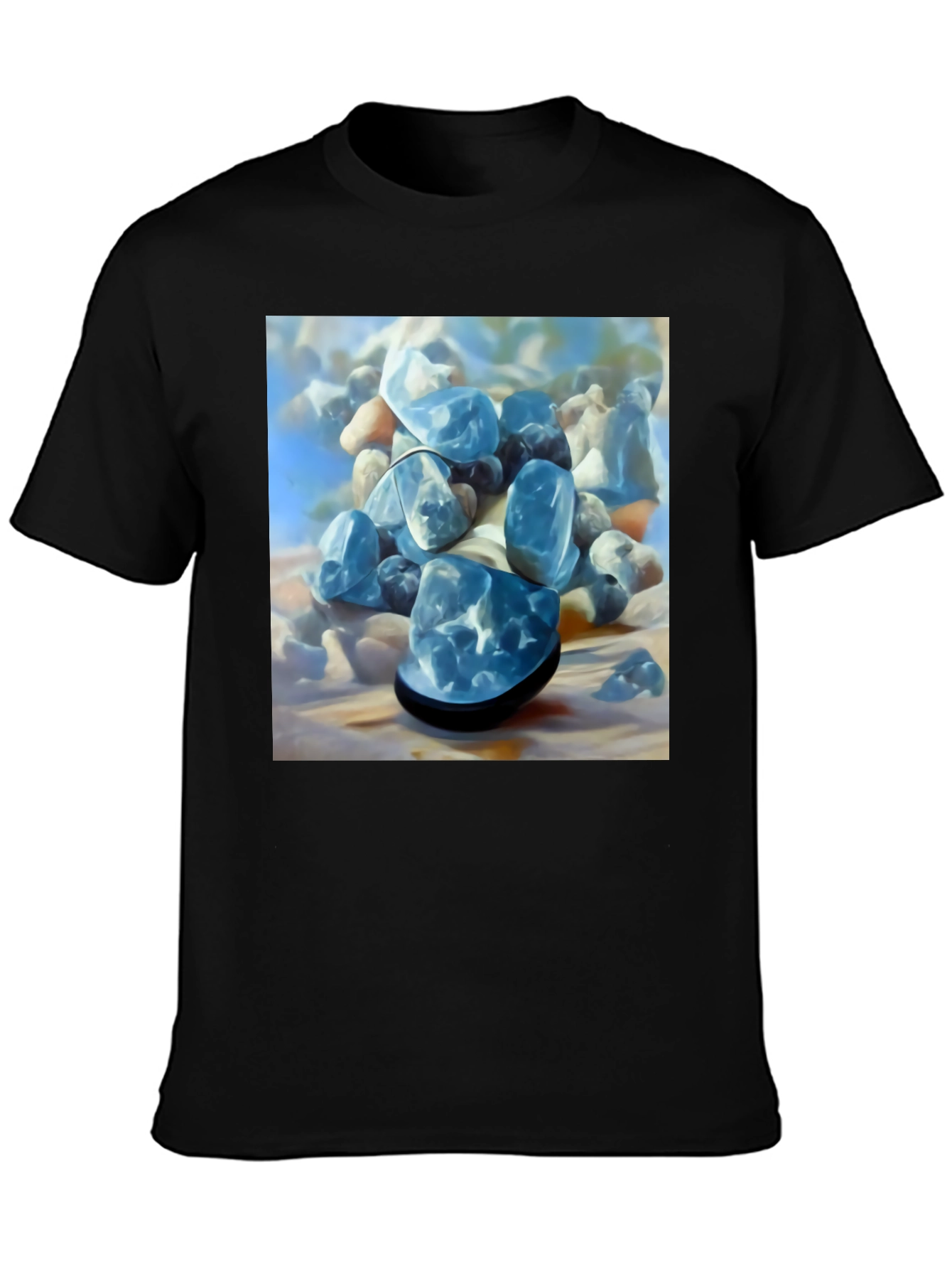 Blue Stone Graphic Tee - Modern Art