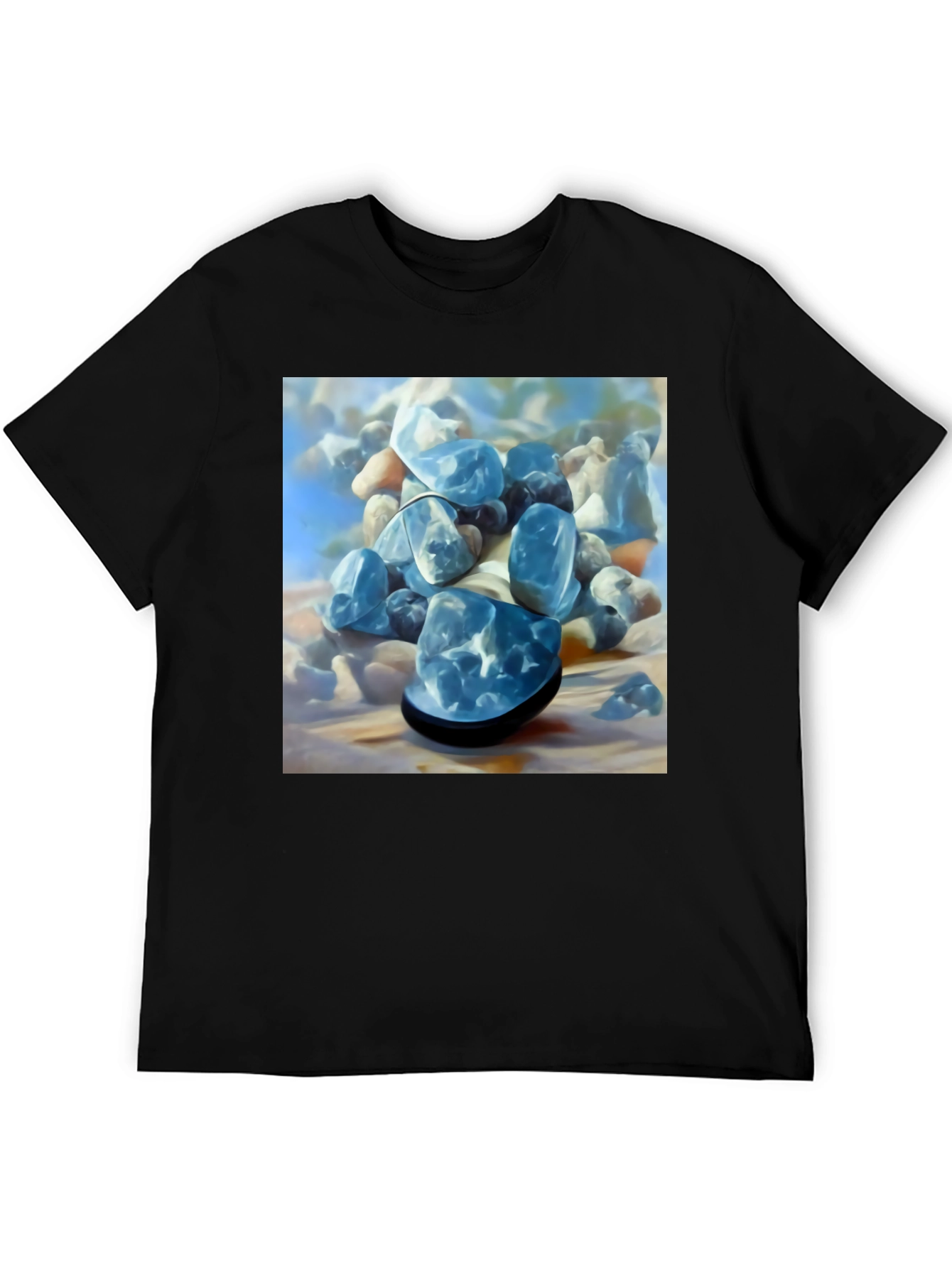Blue Stone Graphic Tee - Modern Art