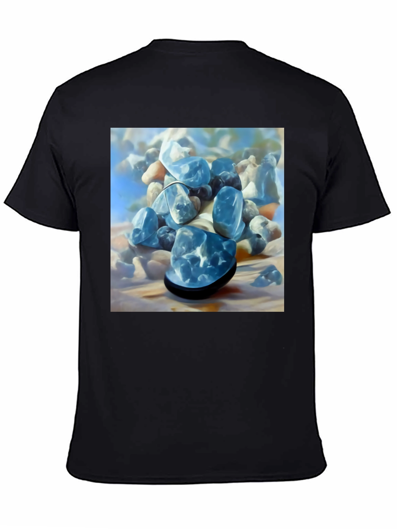 Blue Stone Graphic Tee - Modern Art