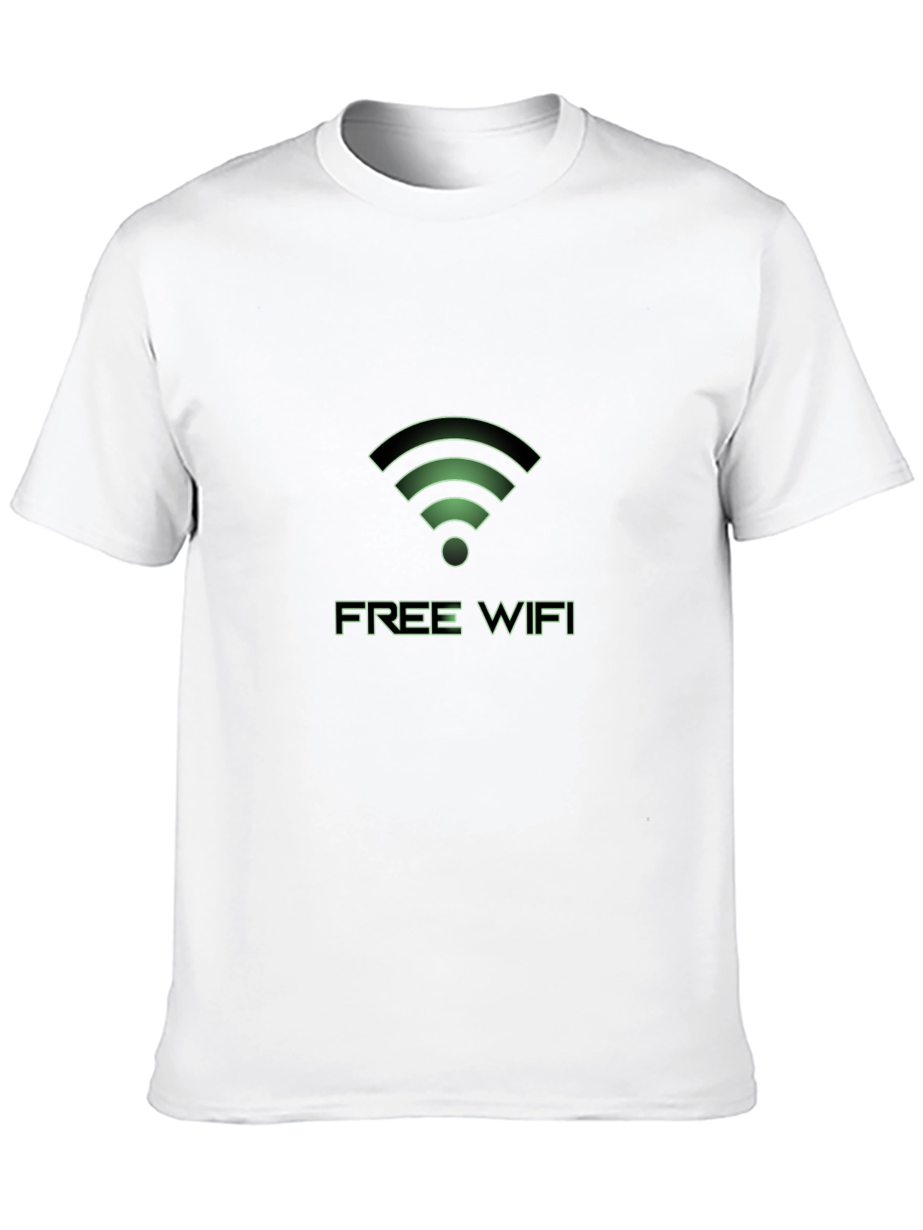 Free WiFi Graphic T-Shirt - Black Crew Neck Tee