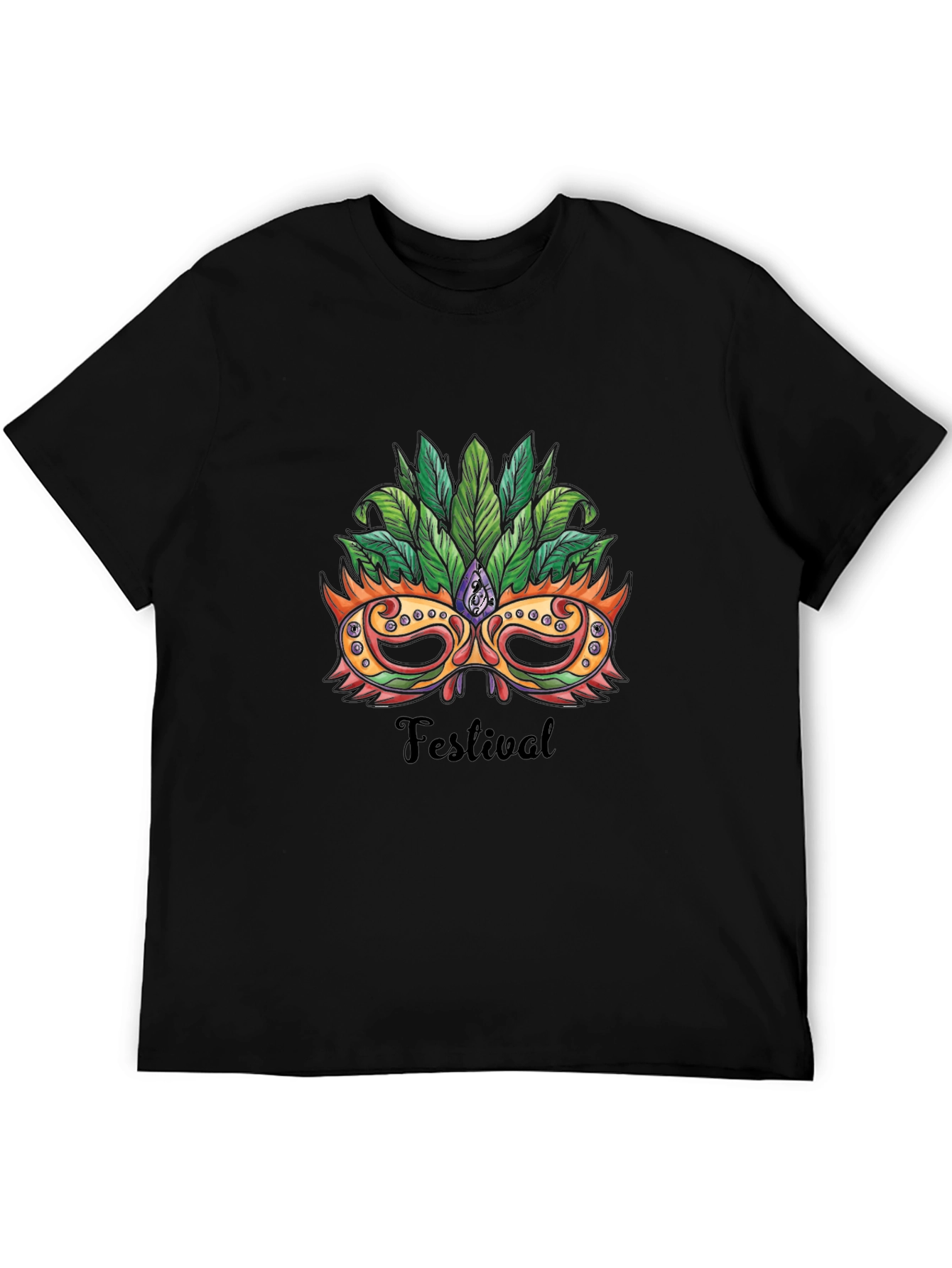 Festival Mask Graphic Tee - Stylish Unisex T-Shirt
