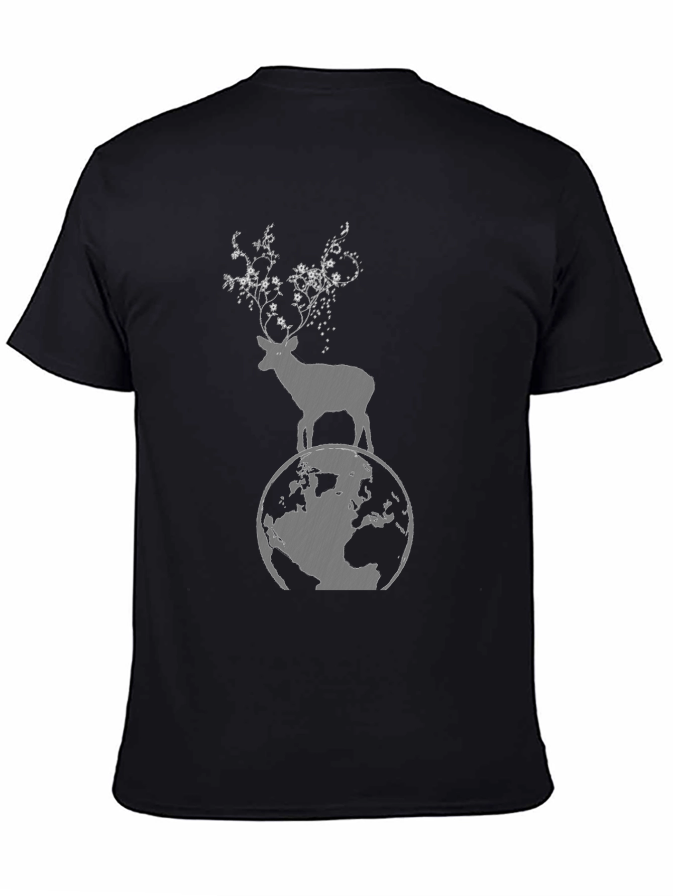 Nature Graphic Tee - Deer on Globe T-Shirt