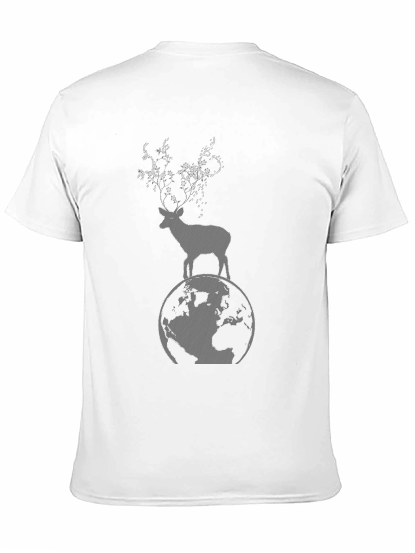 Nature Graphic Tee - Deer on Globe T-Shirt