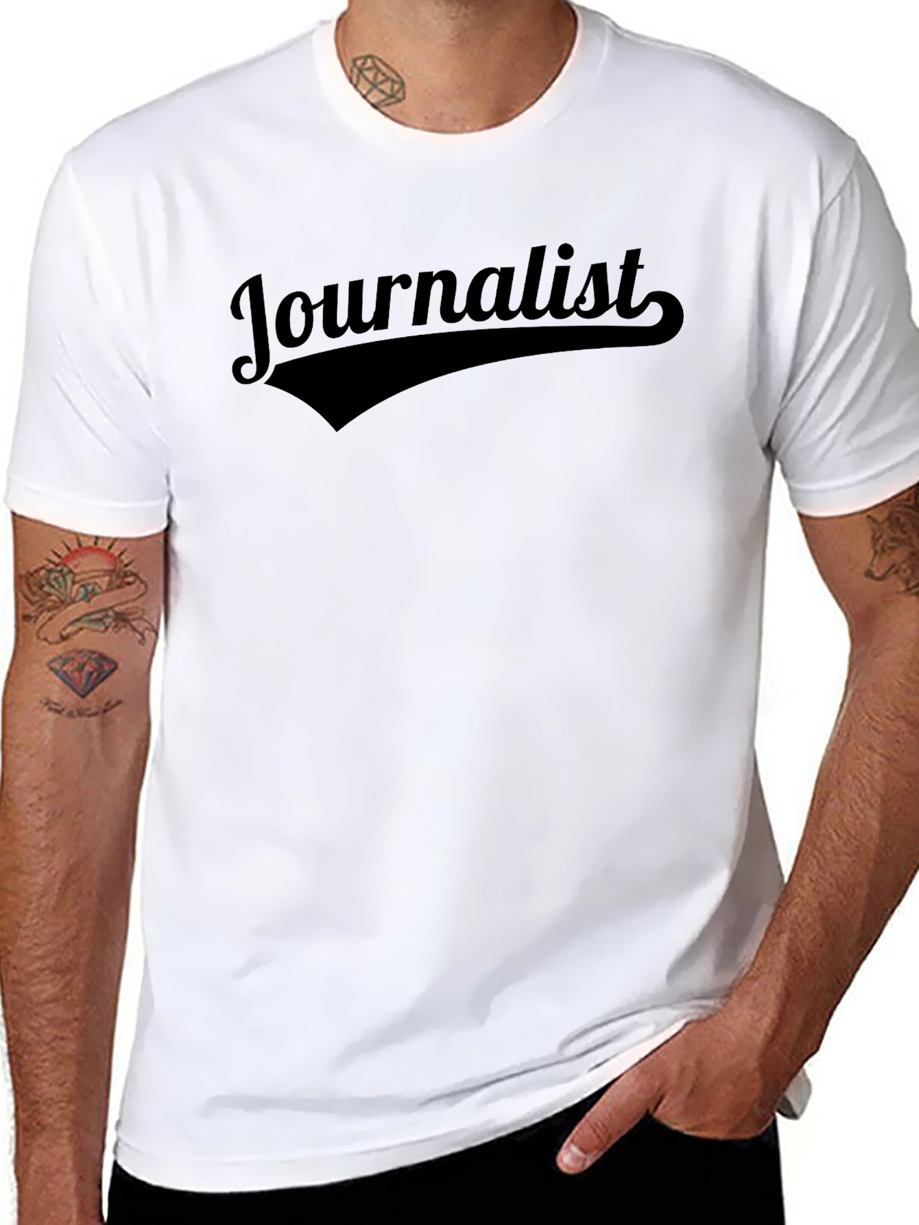 Journalist Tee - Classic Black Crew Neck