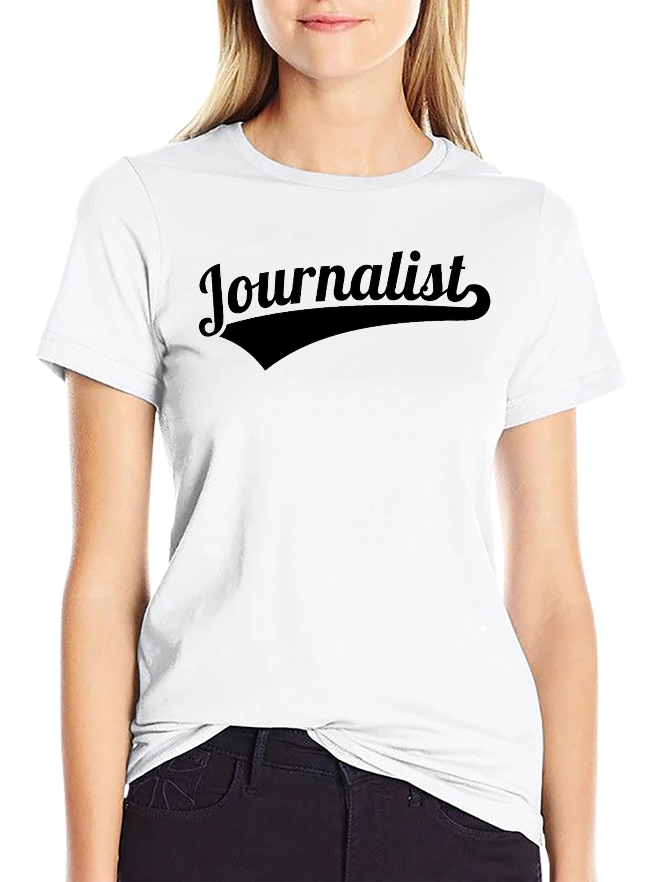 Journalist Tee - Classic Black Crew Neck