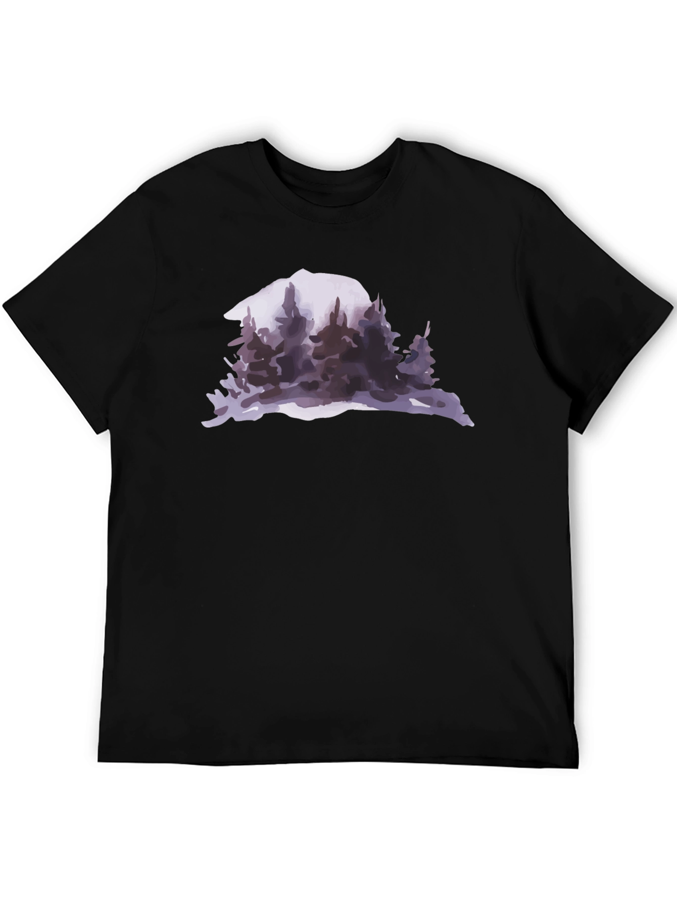 Mountain & Forest Graphic Black T-Shirt