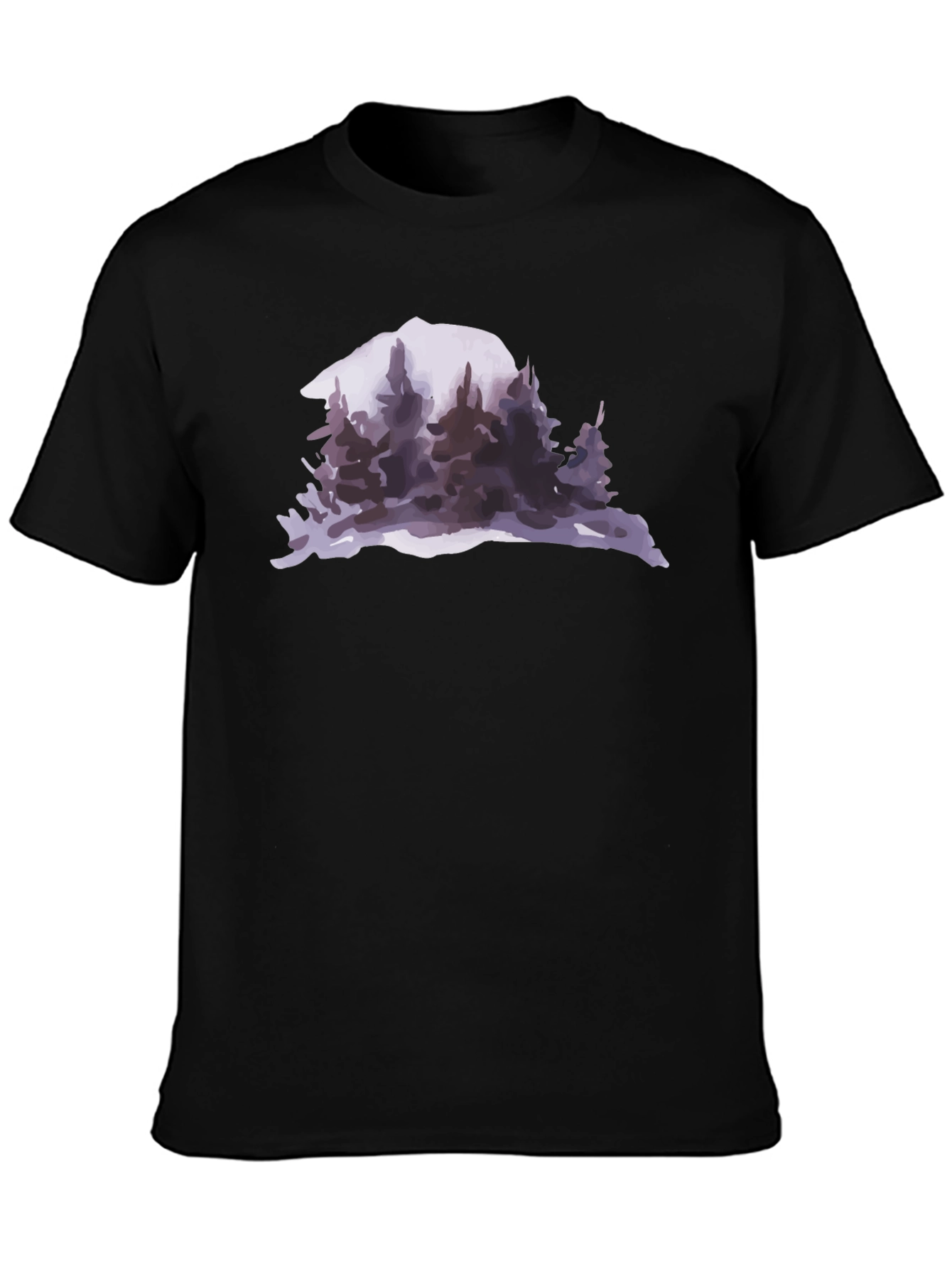 Mountain & Forest Graphic Black T-Shirt