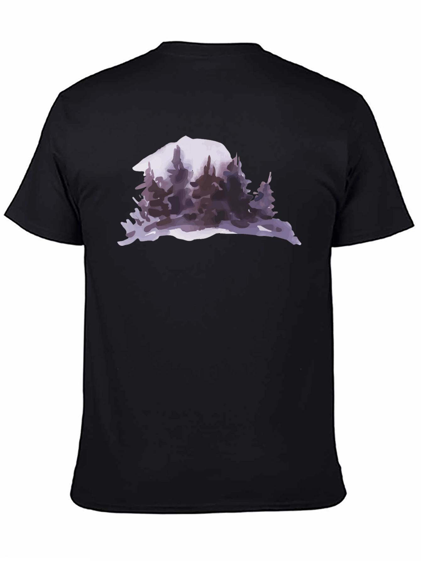 Mountain & Forest Graphic Black T-Shirt