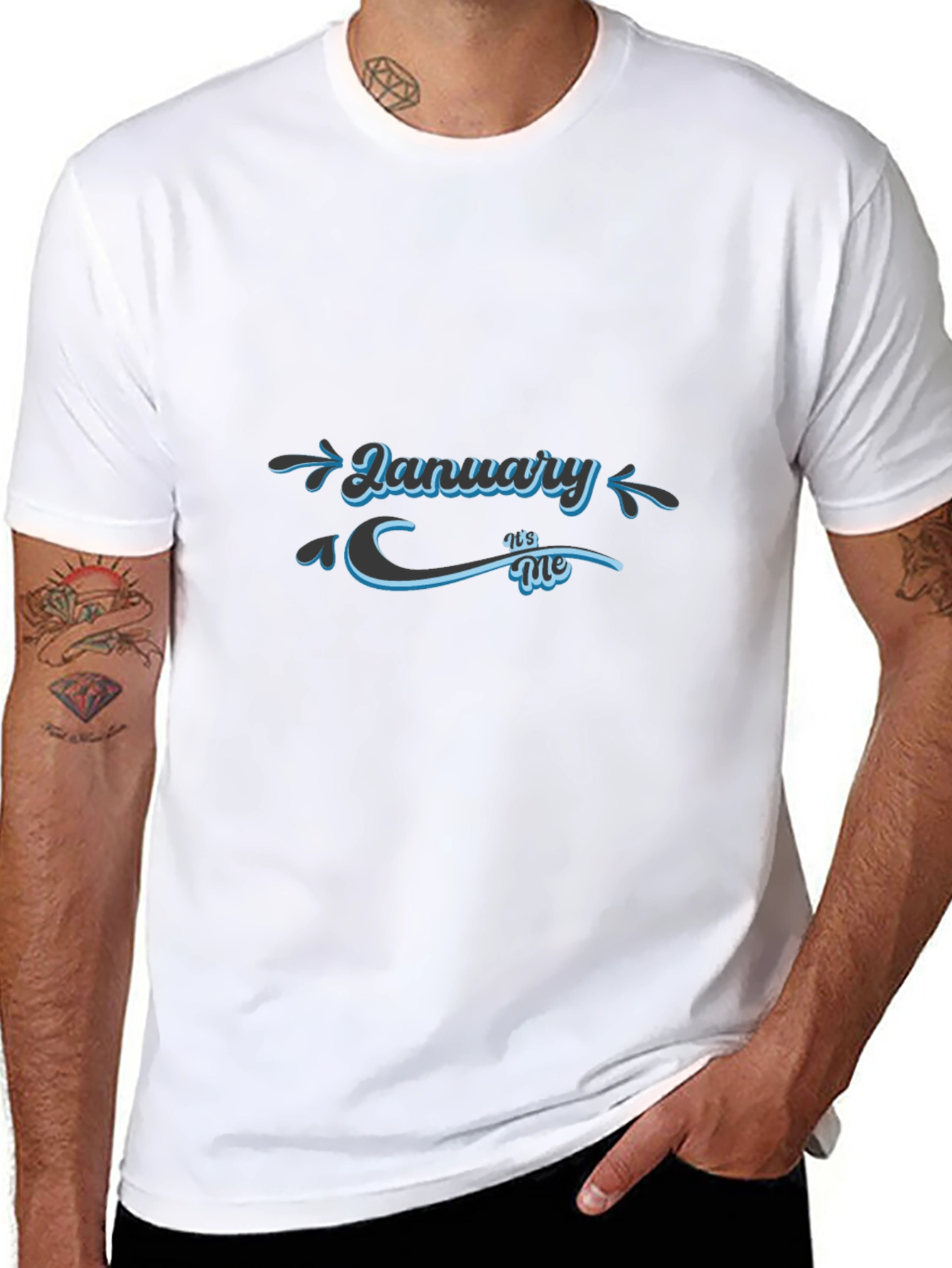 January Its Me T-Shirt - Stylish Black Tee