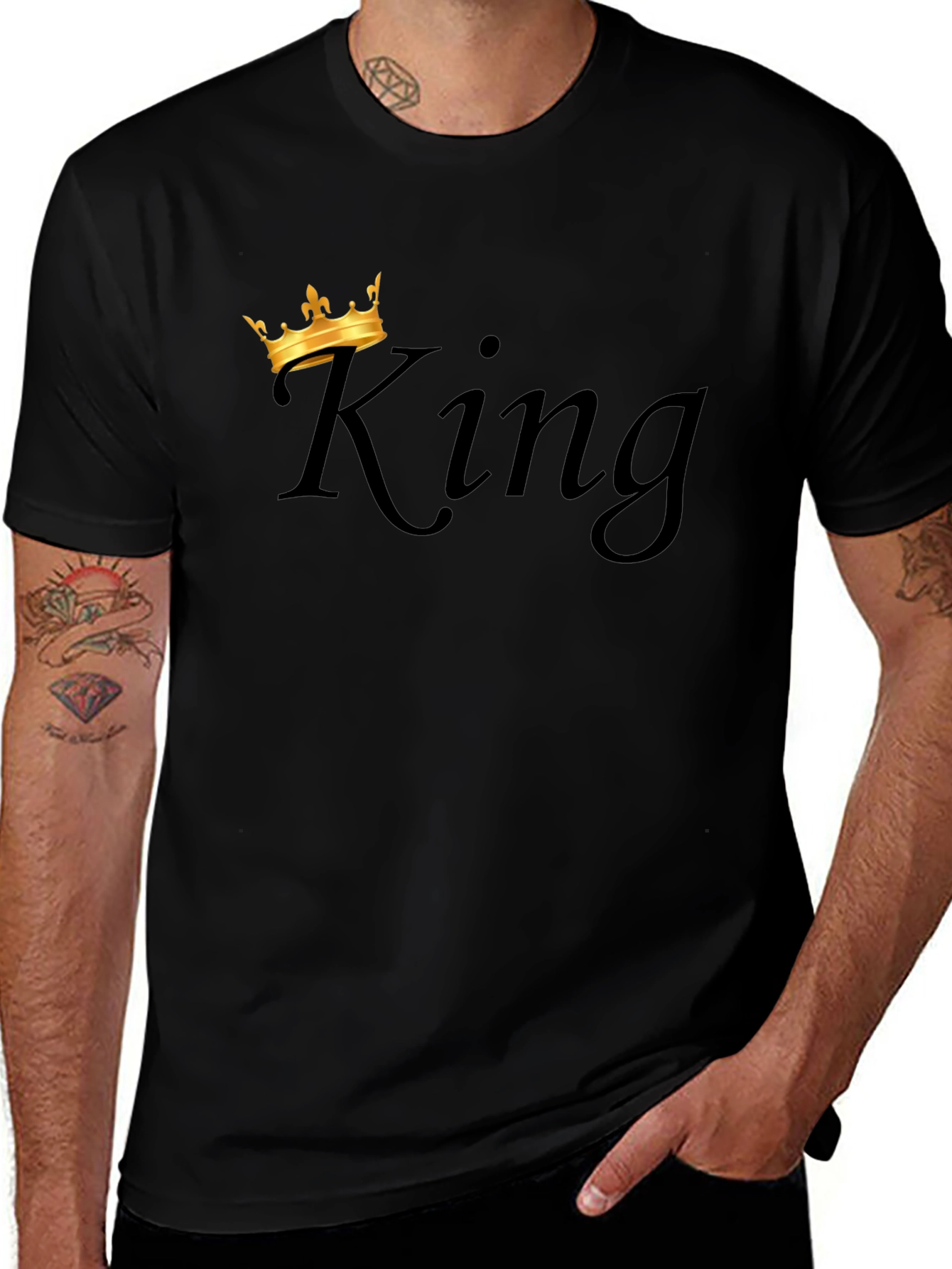 King Crown Graphic Mens Black T-Shirt
