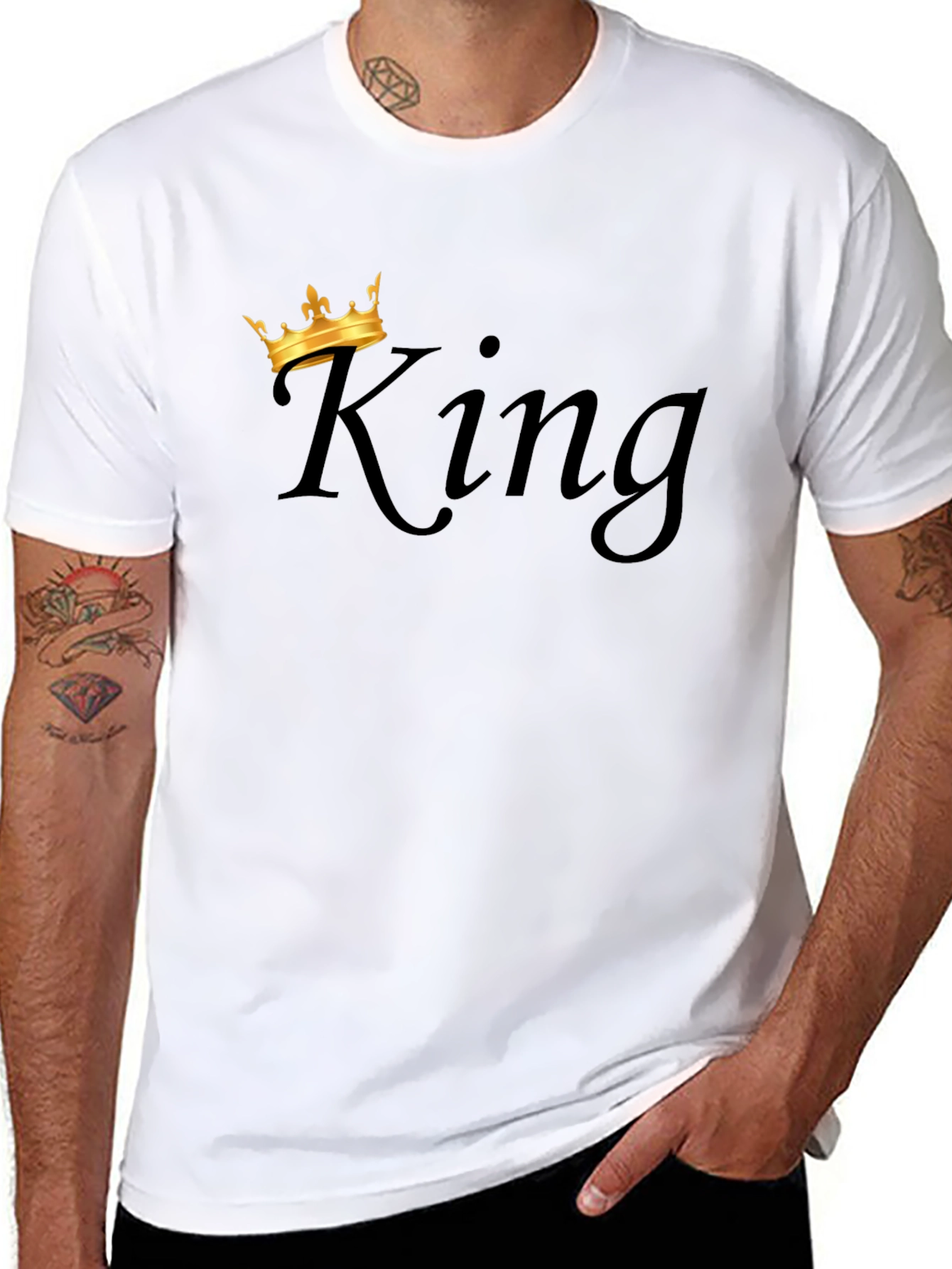 King Crown Graphic Mens Black T-Shirt