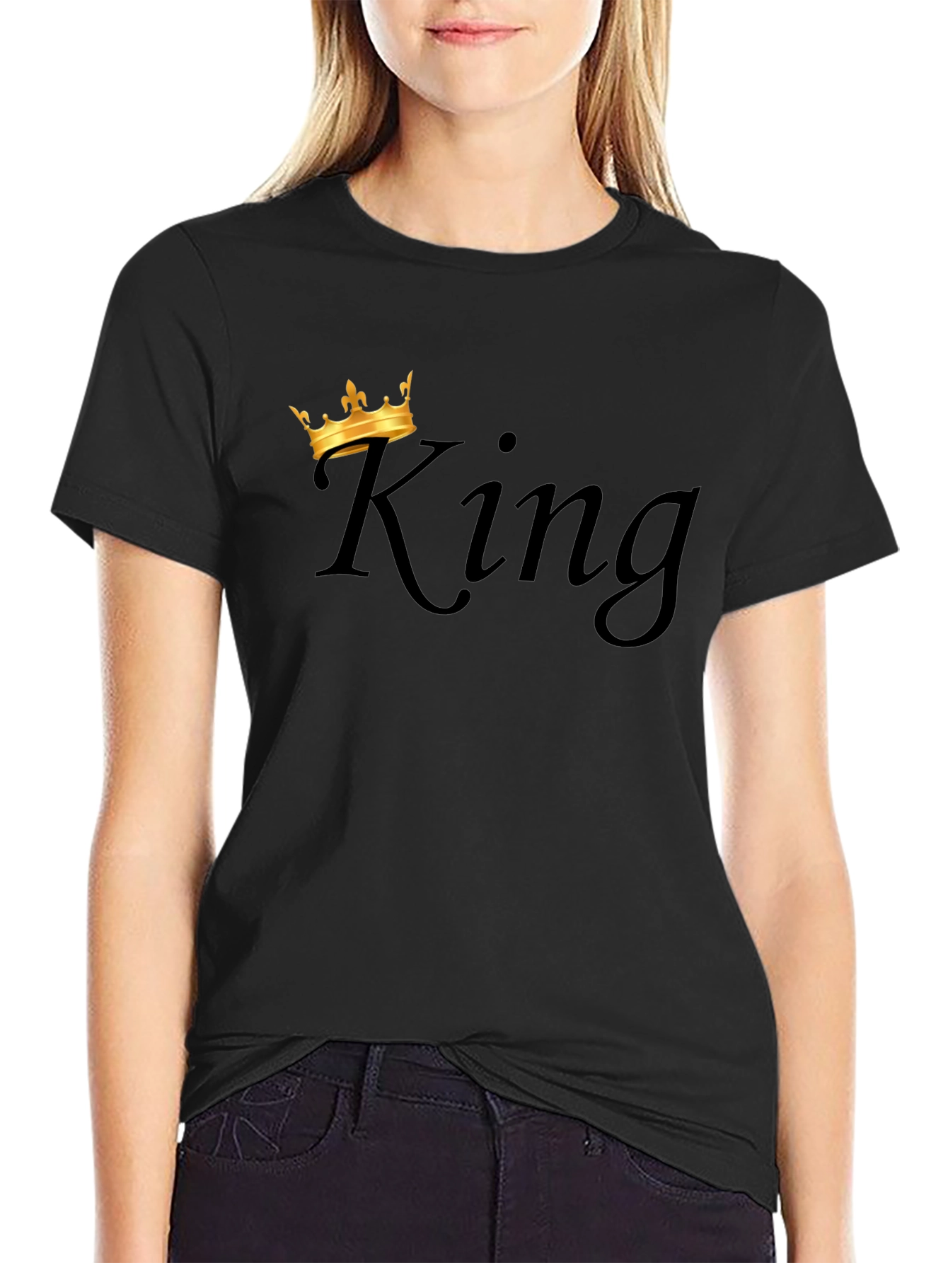King Crown Graphic Mens Black T-Shirt