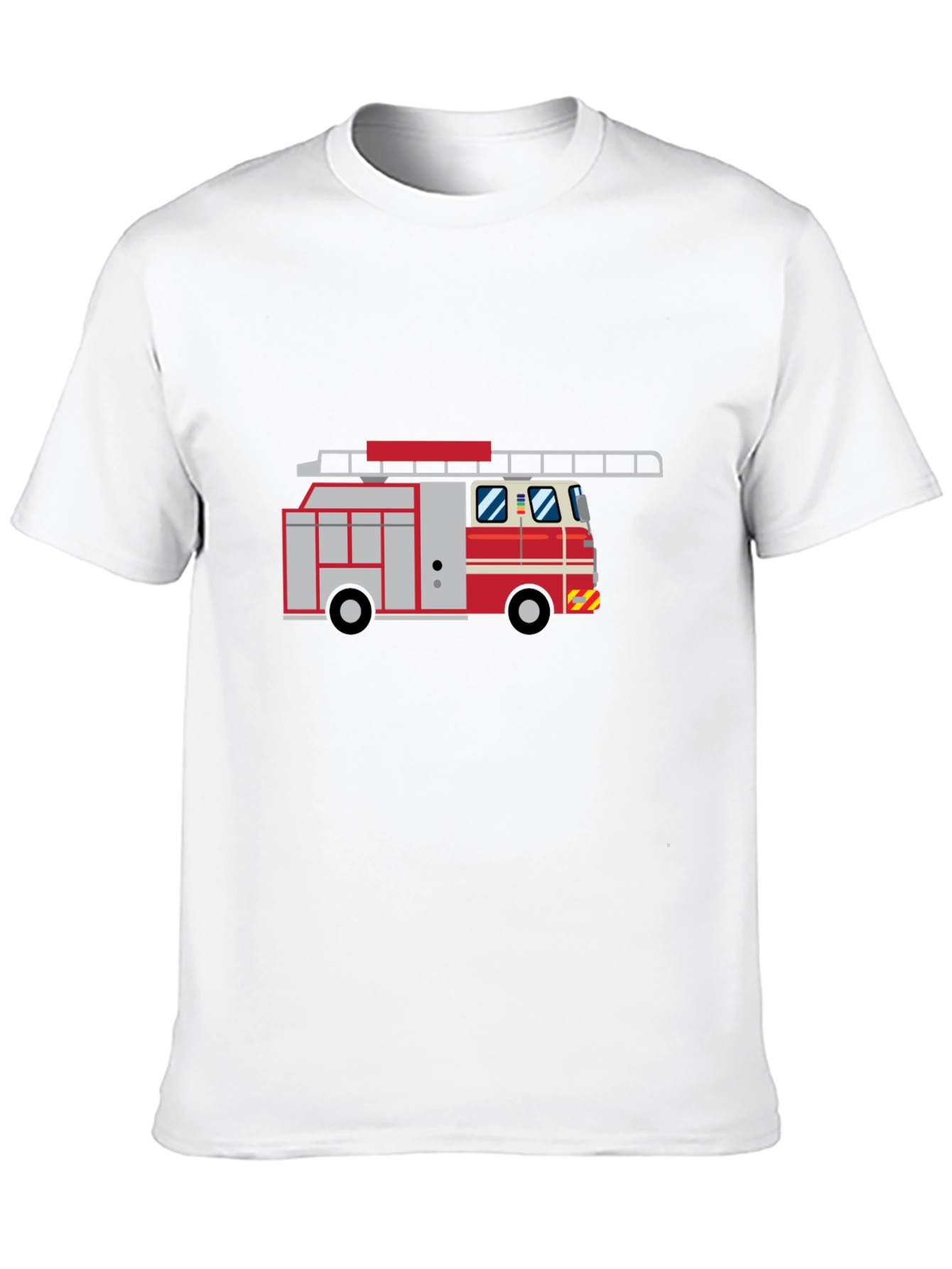 Fire Truck Graphic Tee - Black Cotton T-Shirt
