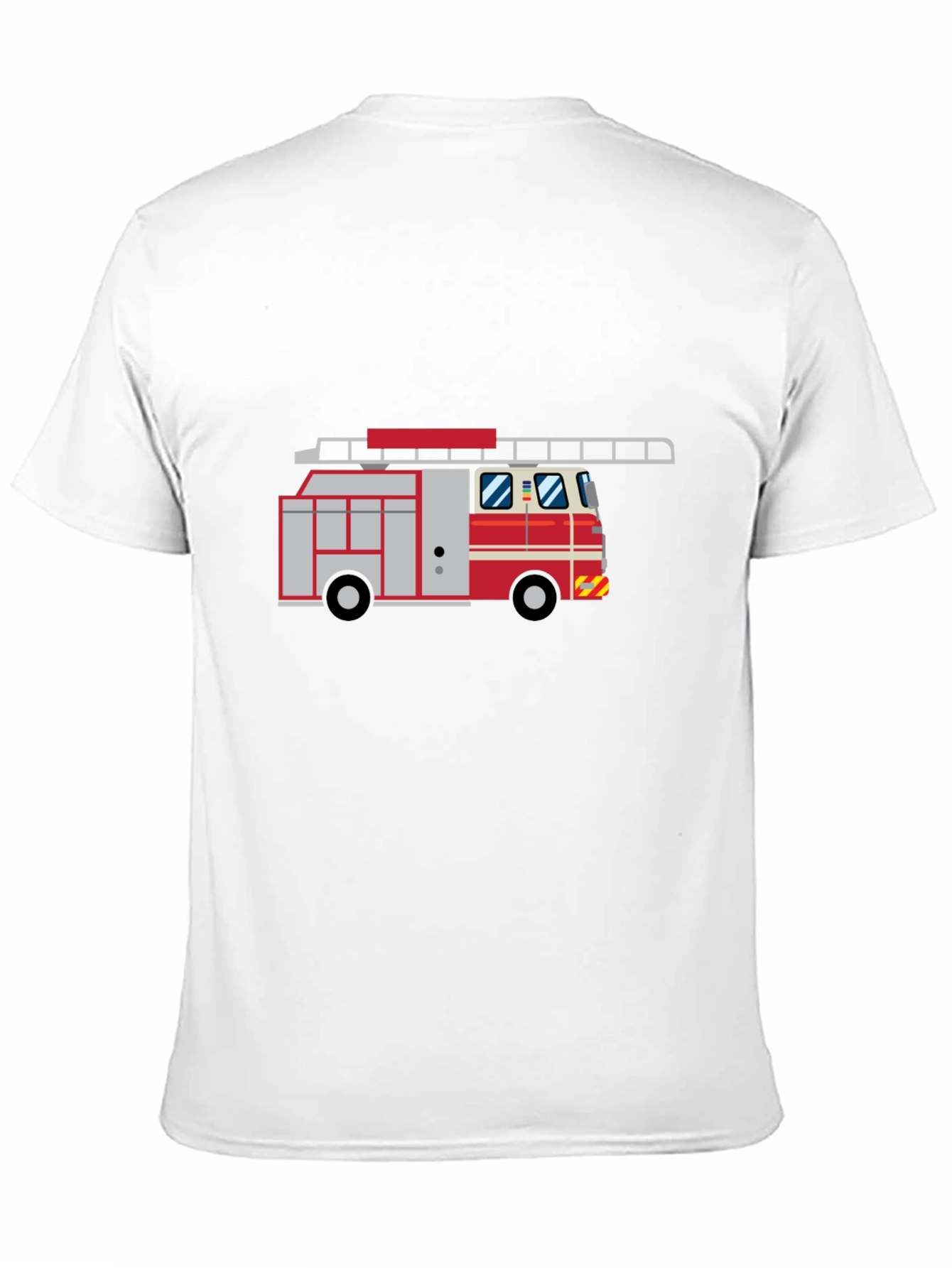 Fire Truck Graphic Tee - Black Cotton T-Shirt