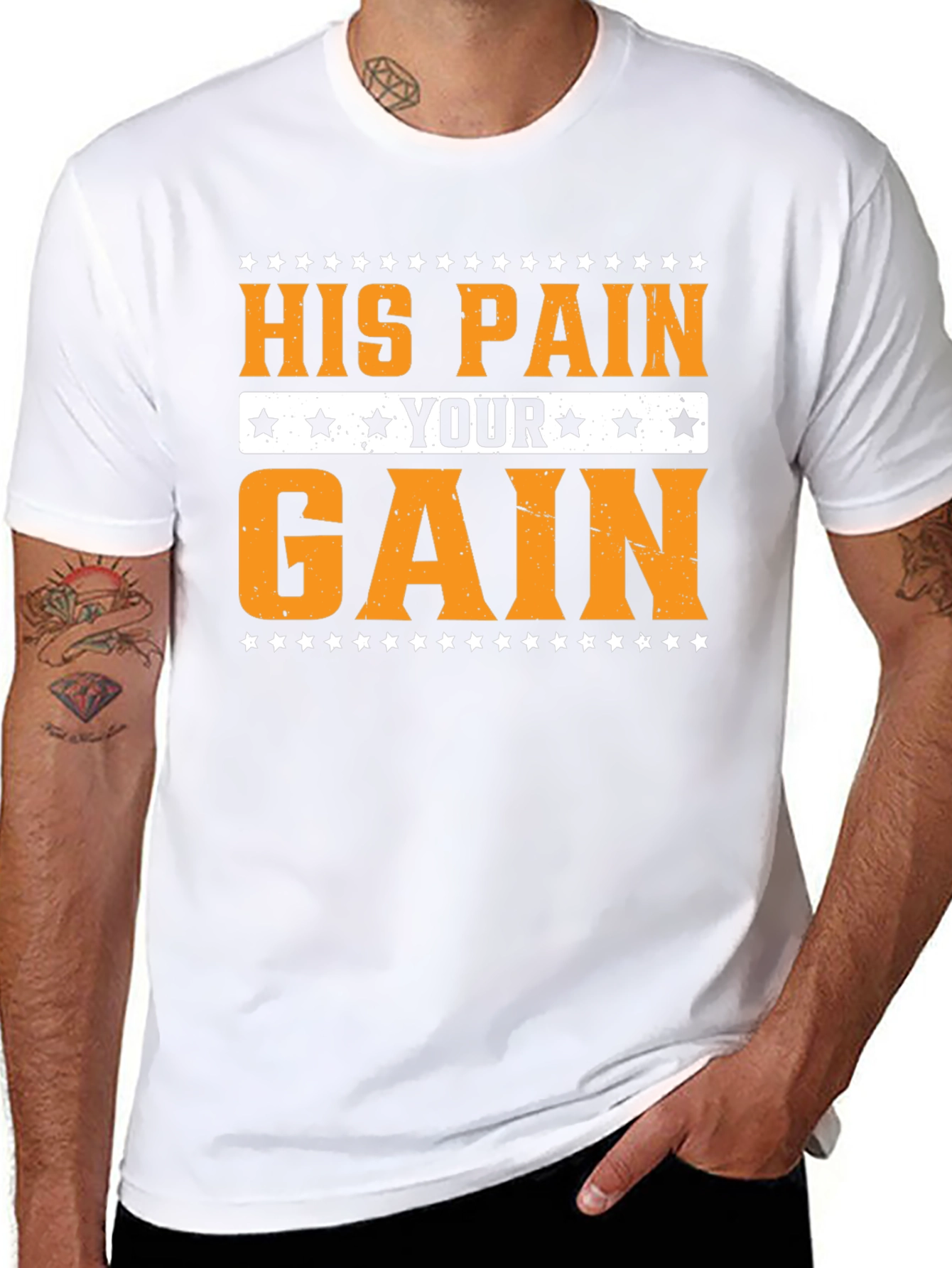 His Pain Your Gain Graphic Tee - Motivational T-Shirt