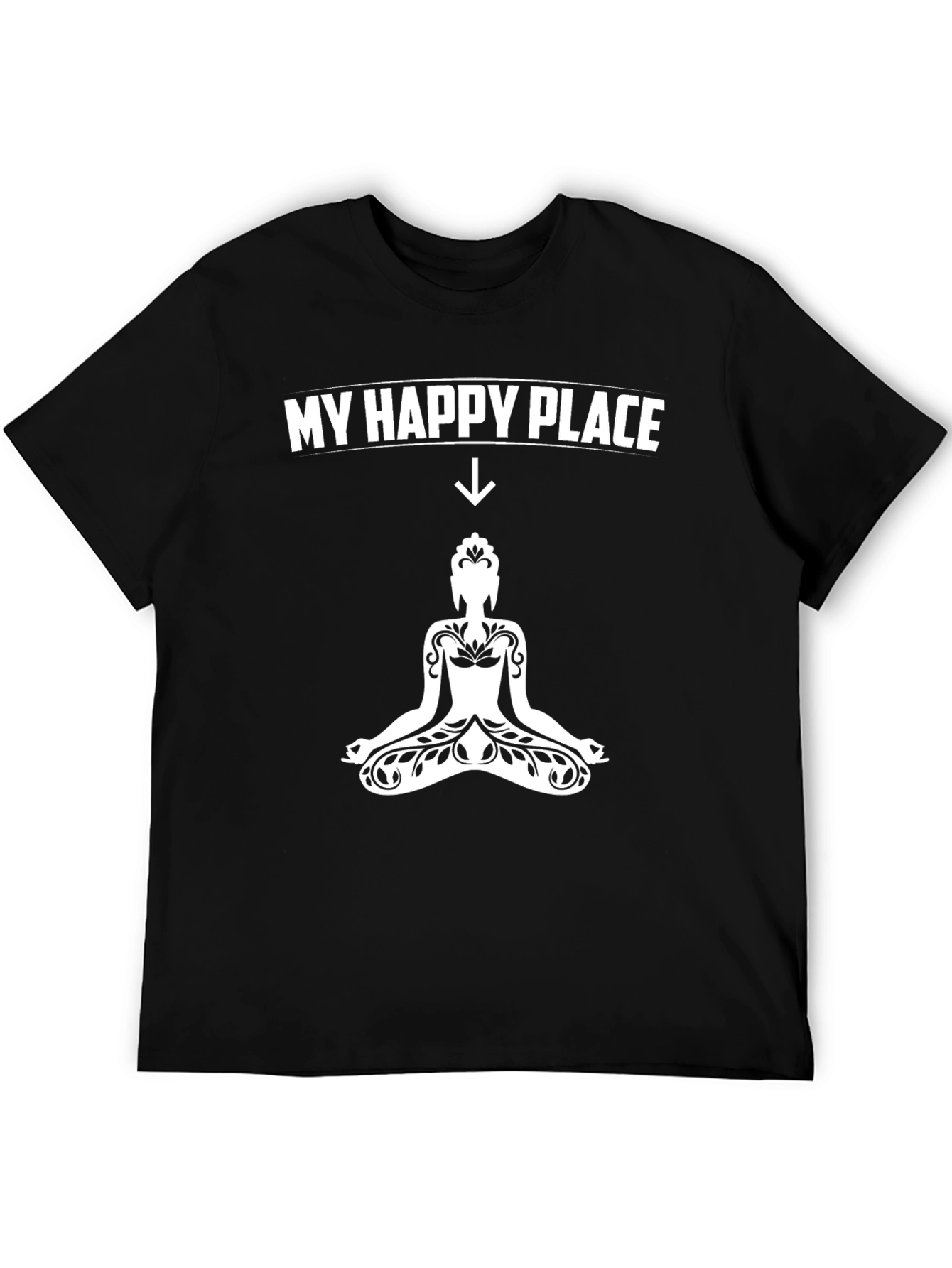 My Happy Place Buddha Graphic Tee - Black