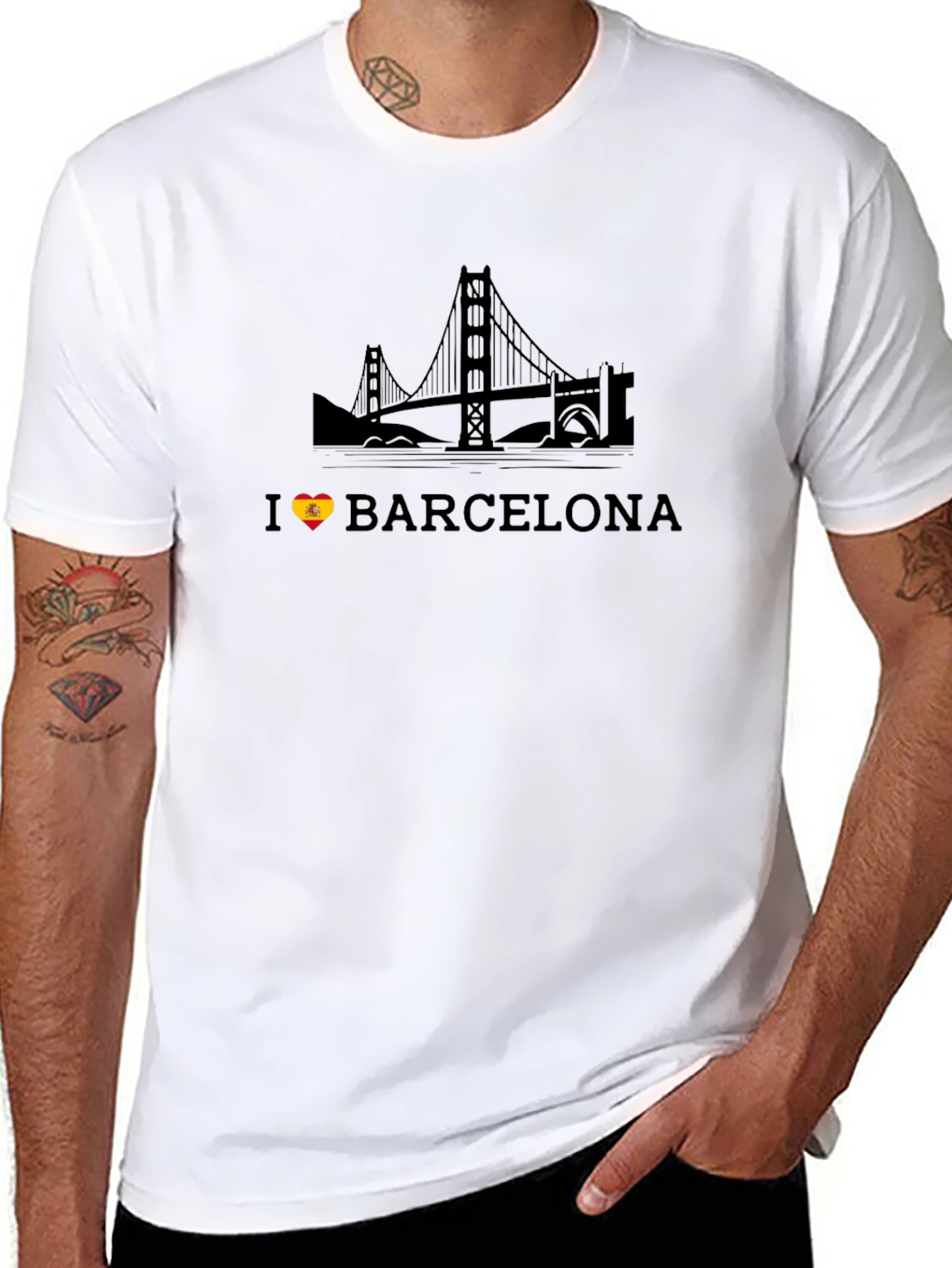 I Love Barcelona Black T-Shirt
