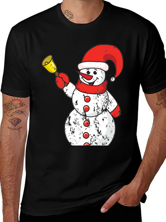 Festive Snowman Graphic Tee - Holiday Spirit