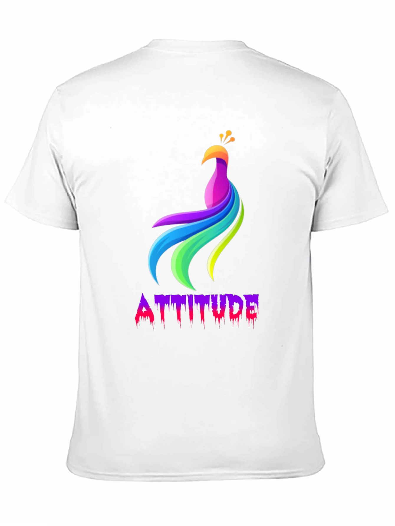 Mens Black Attitude Peacock Graphic Tee