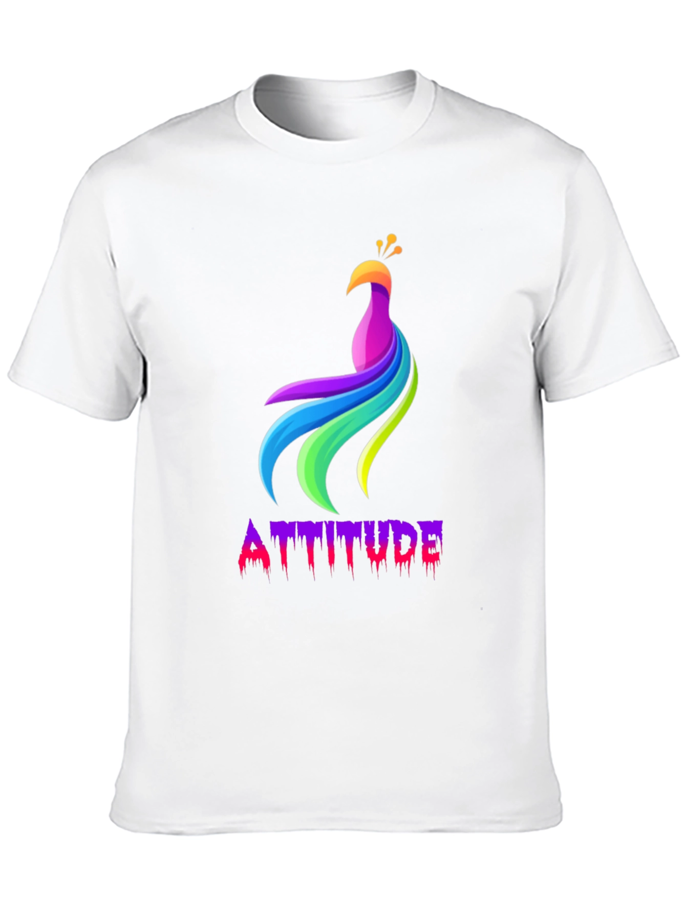 Mens Black Attitude Peacock Graphic Tee