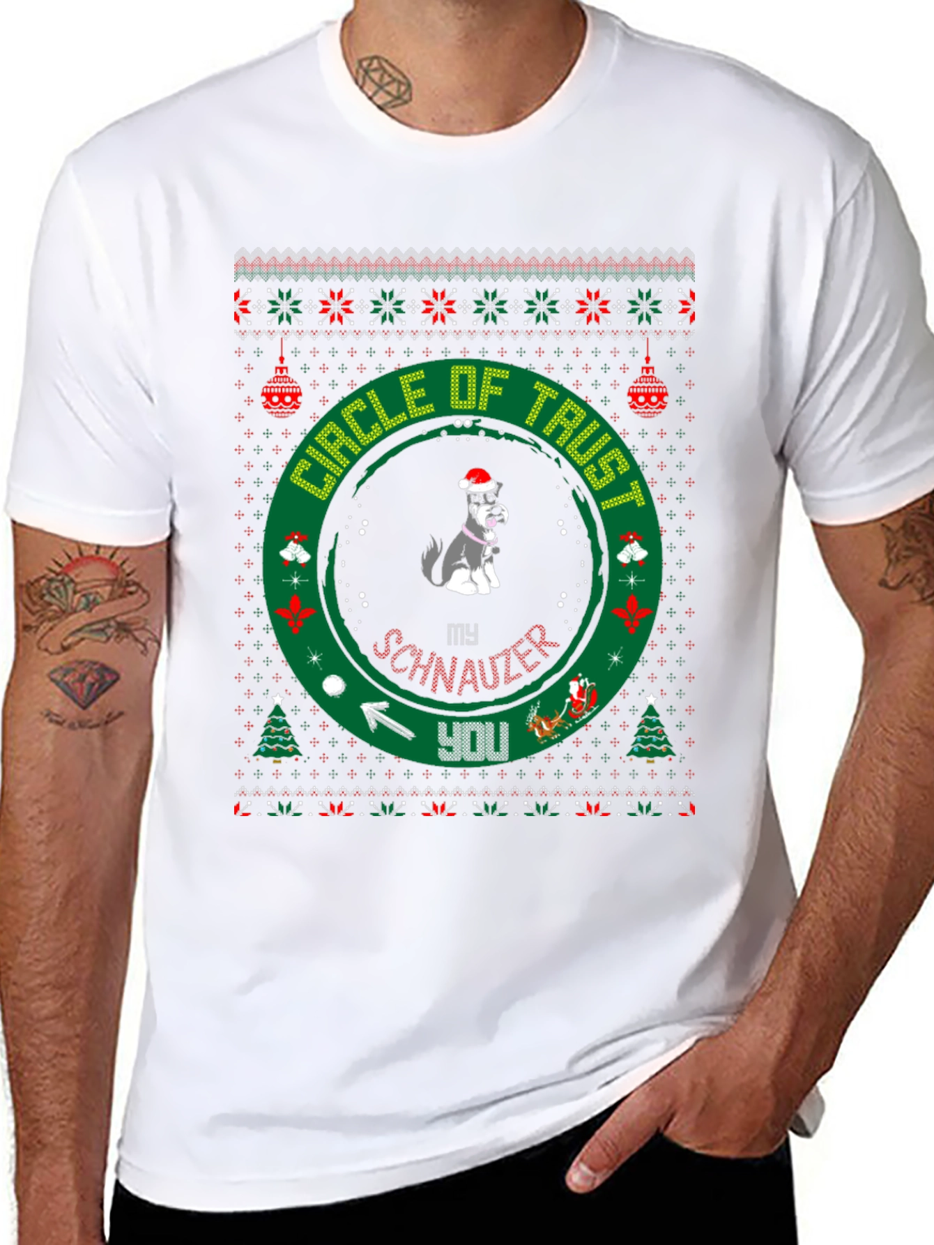 Festive Dog Lover T-Shirt: Circle of Trust Holiday Tee