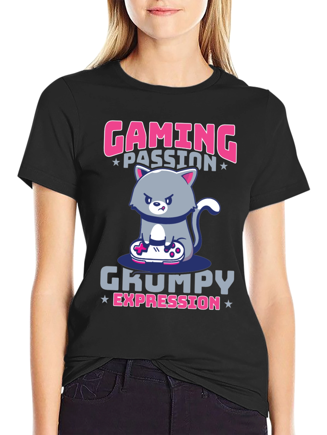 Gaming Passion Grumpy Expression T-Shirt