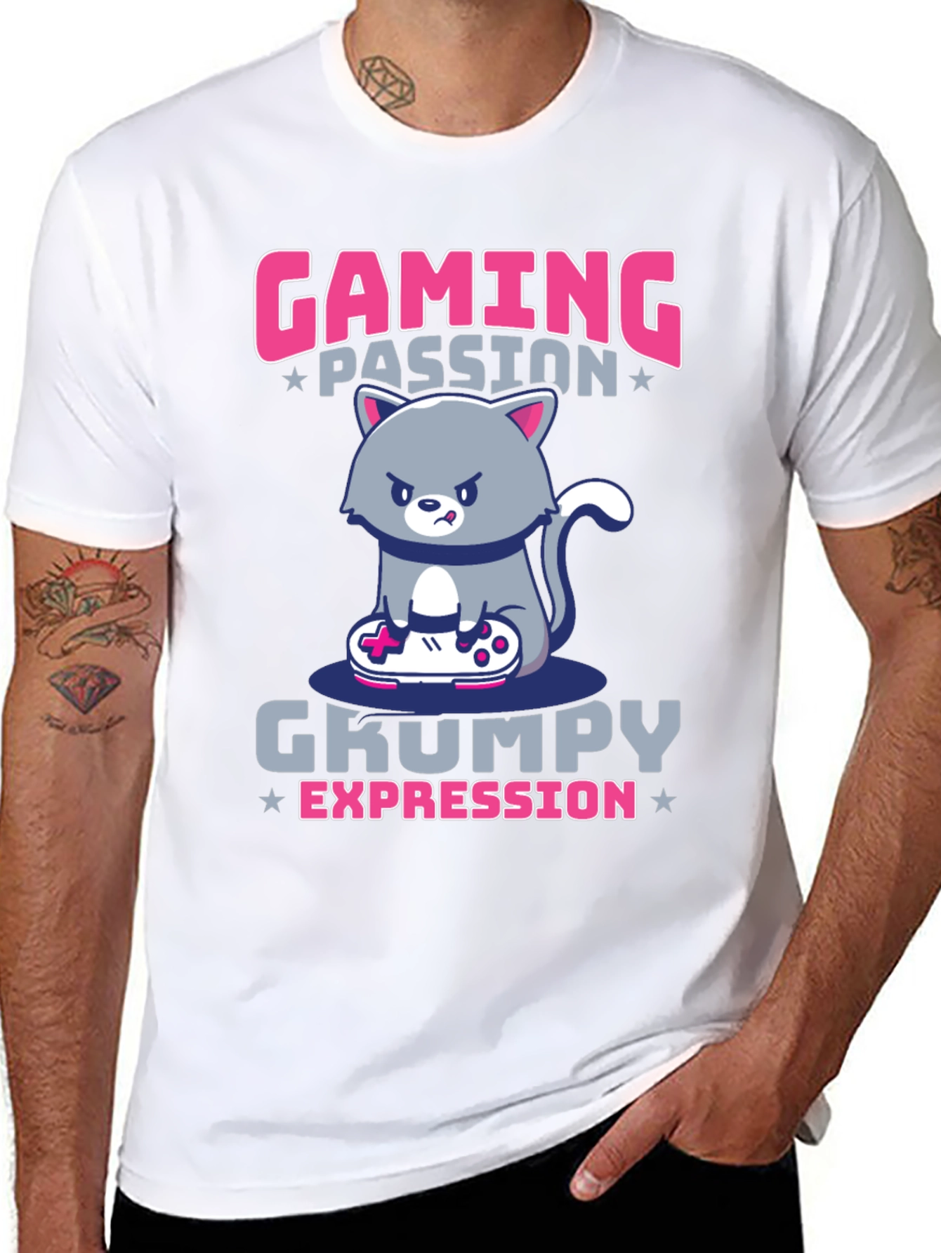 Gaming Passion Grumpy Expression T-Shirt