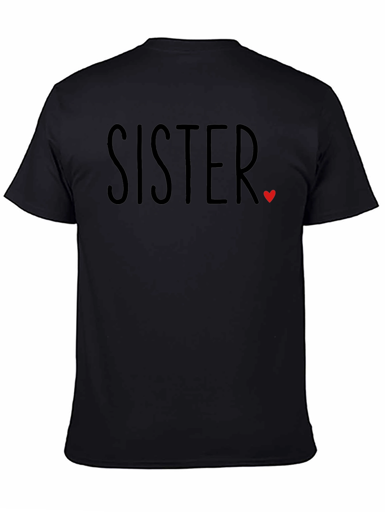 Sister Heart Graphic T-Shirt - Black