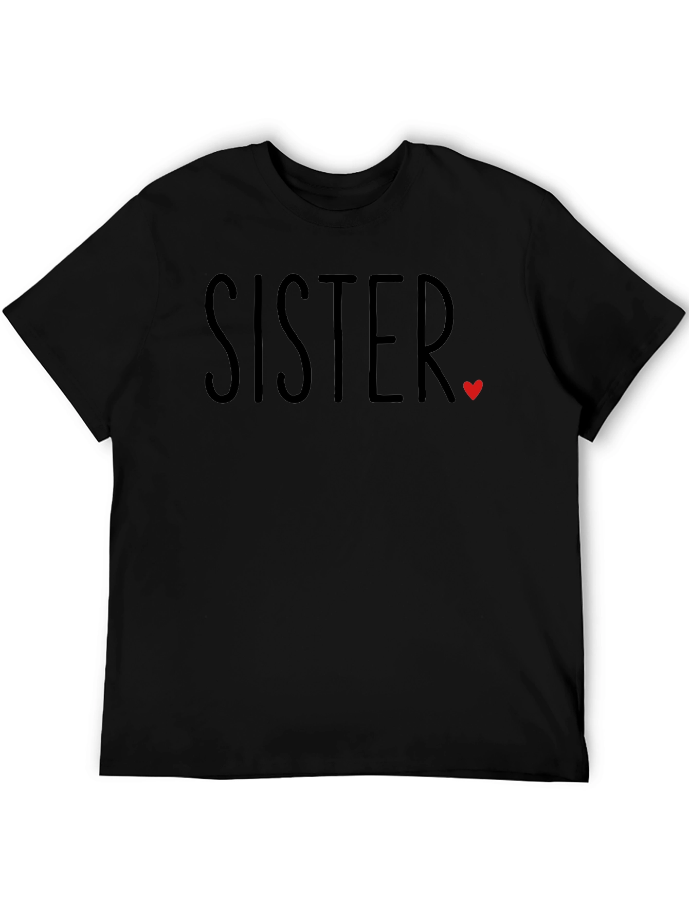 Sister Heart Graphic T-Shirt - Black