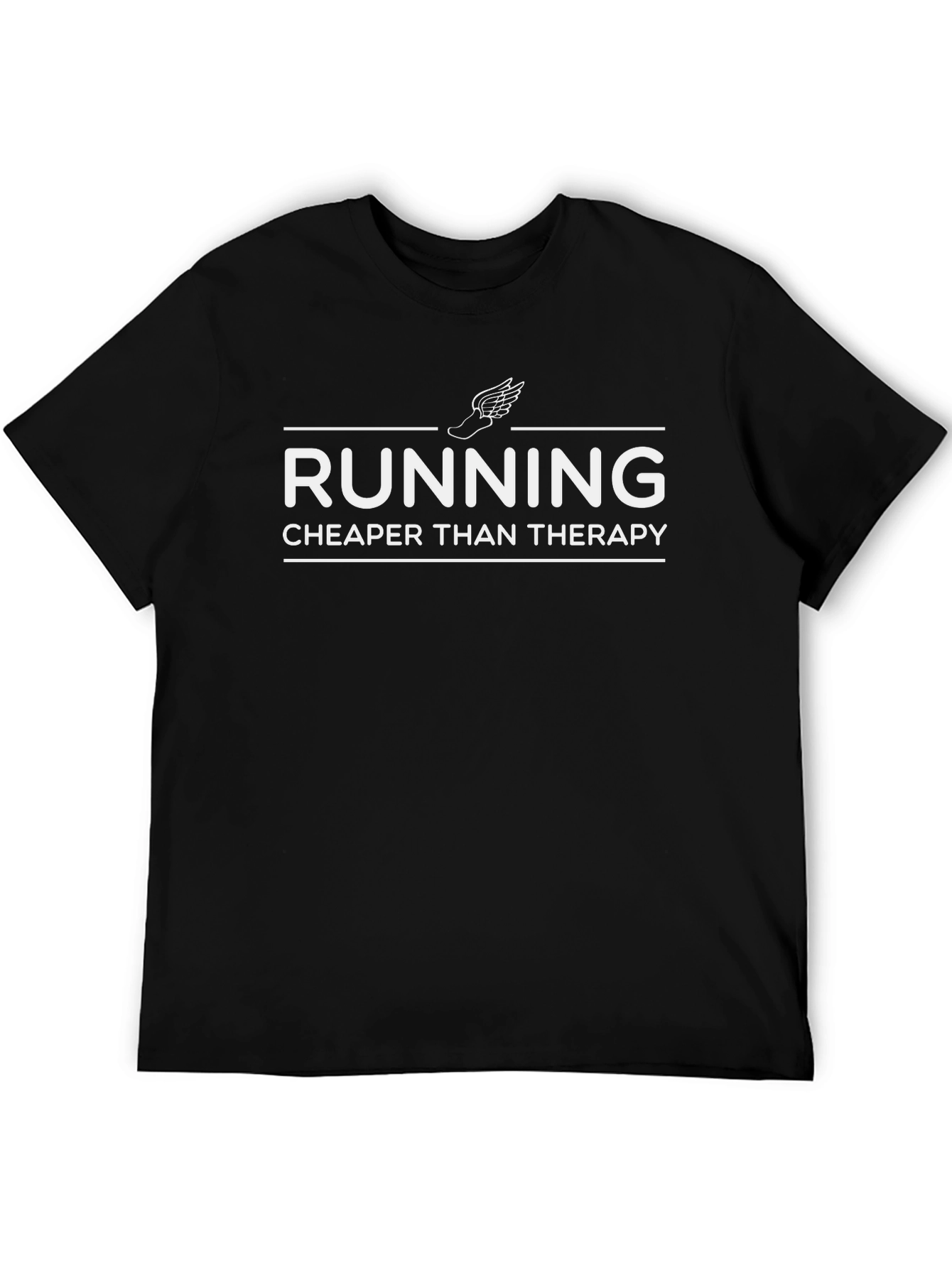 Running Cheaper Than Therapy Black T-Shirt
