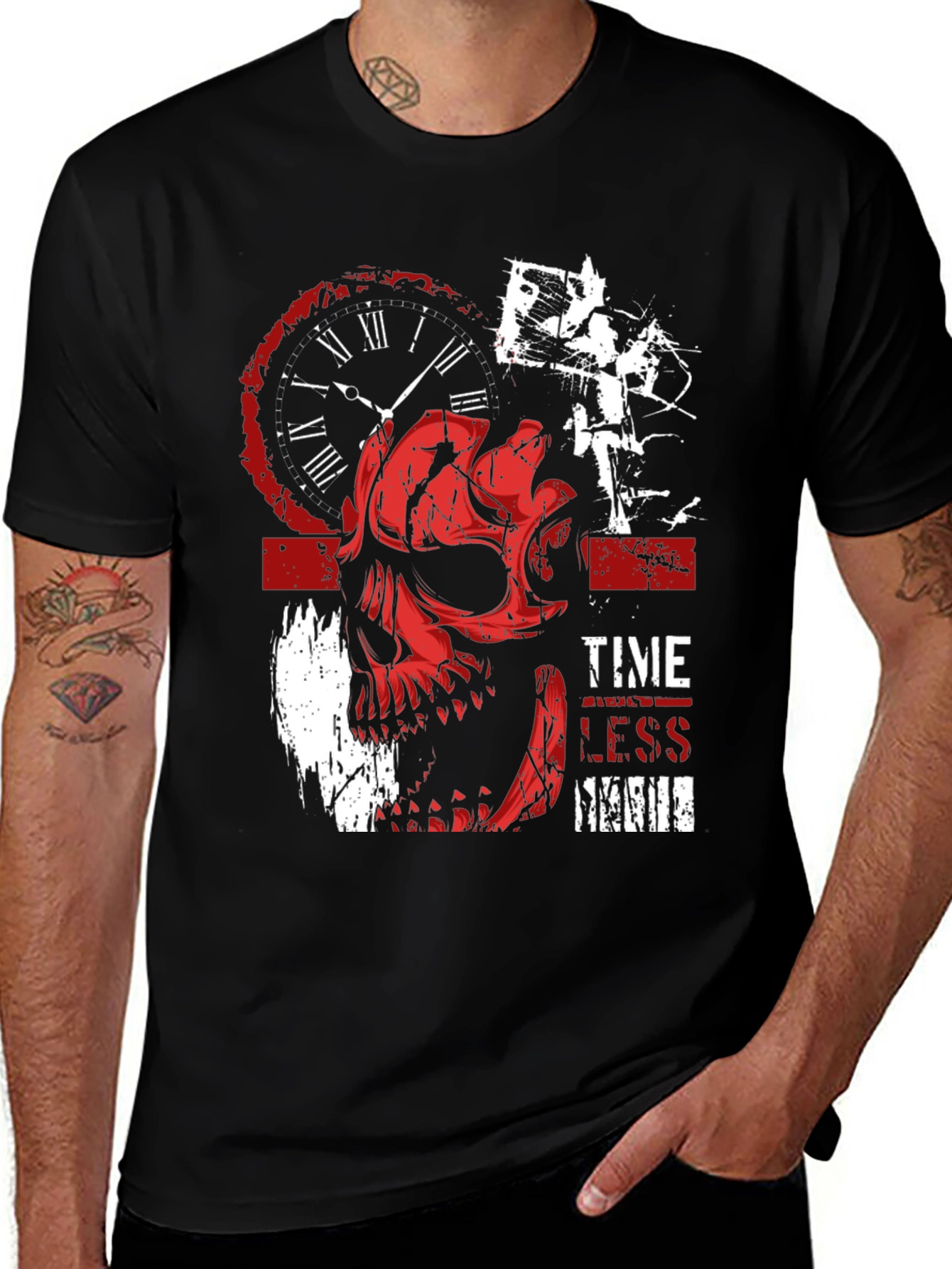 Timeless Skull Graphic Tee - Black