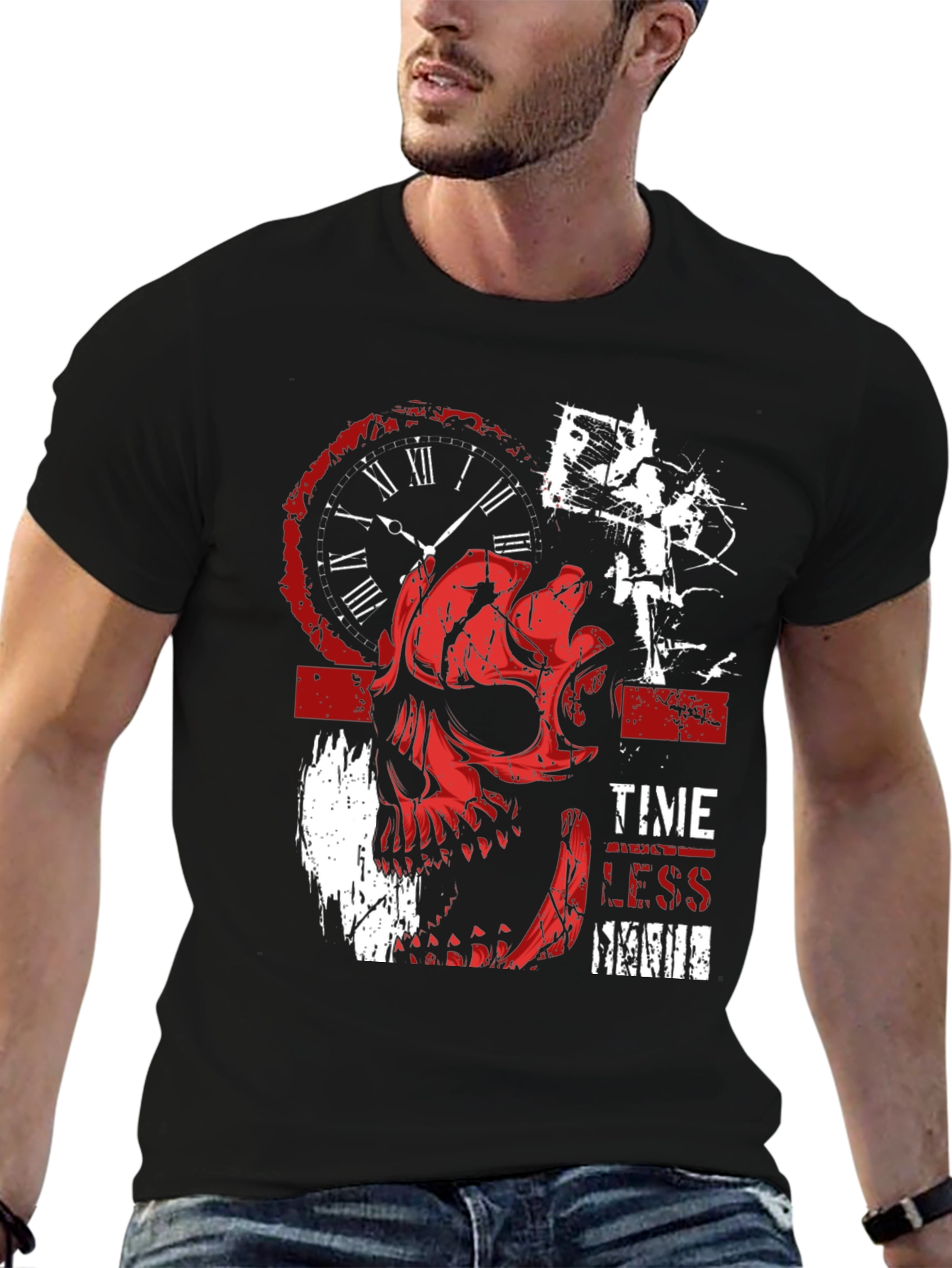 Timeless Skull Graphic Tee - Black