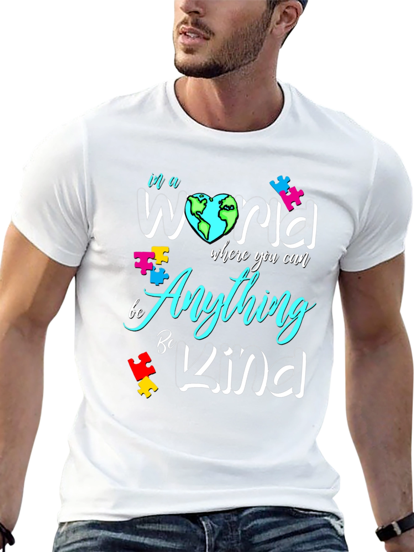 In a World Be Kind Autism Awareness T-Shirt