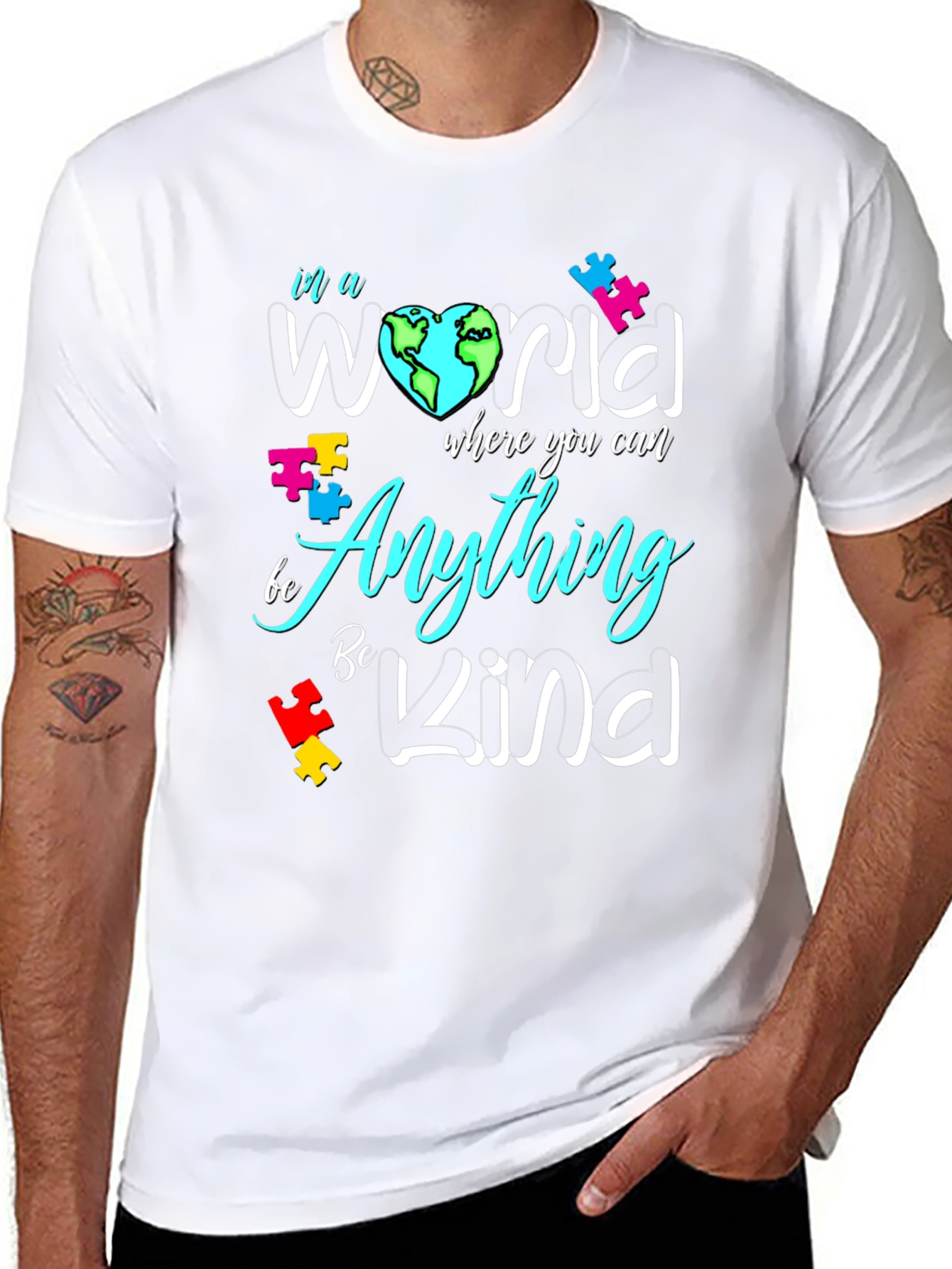 In a World Be Kind Autism Awareness T-Shirt