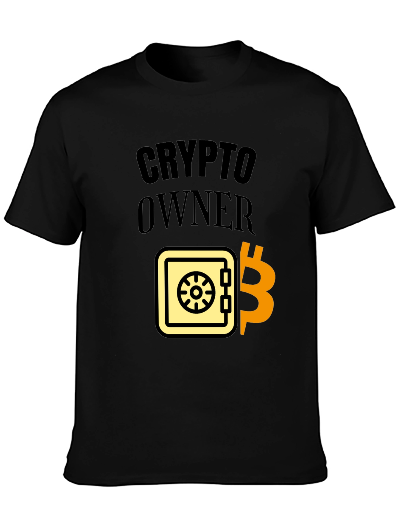 Crypto Owner Black T-Shirt Bitcoin Safe Design