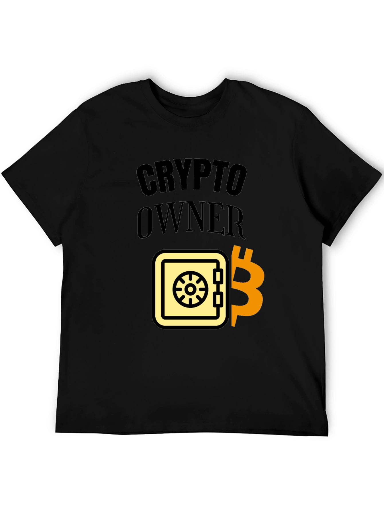 Crypto Owner Black T-Shirt Bitcoin Safe Design