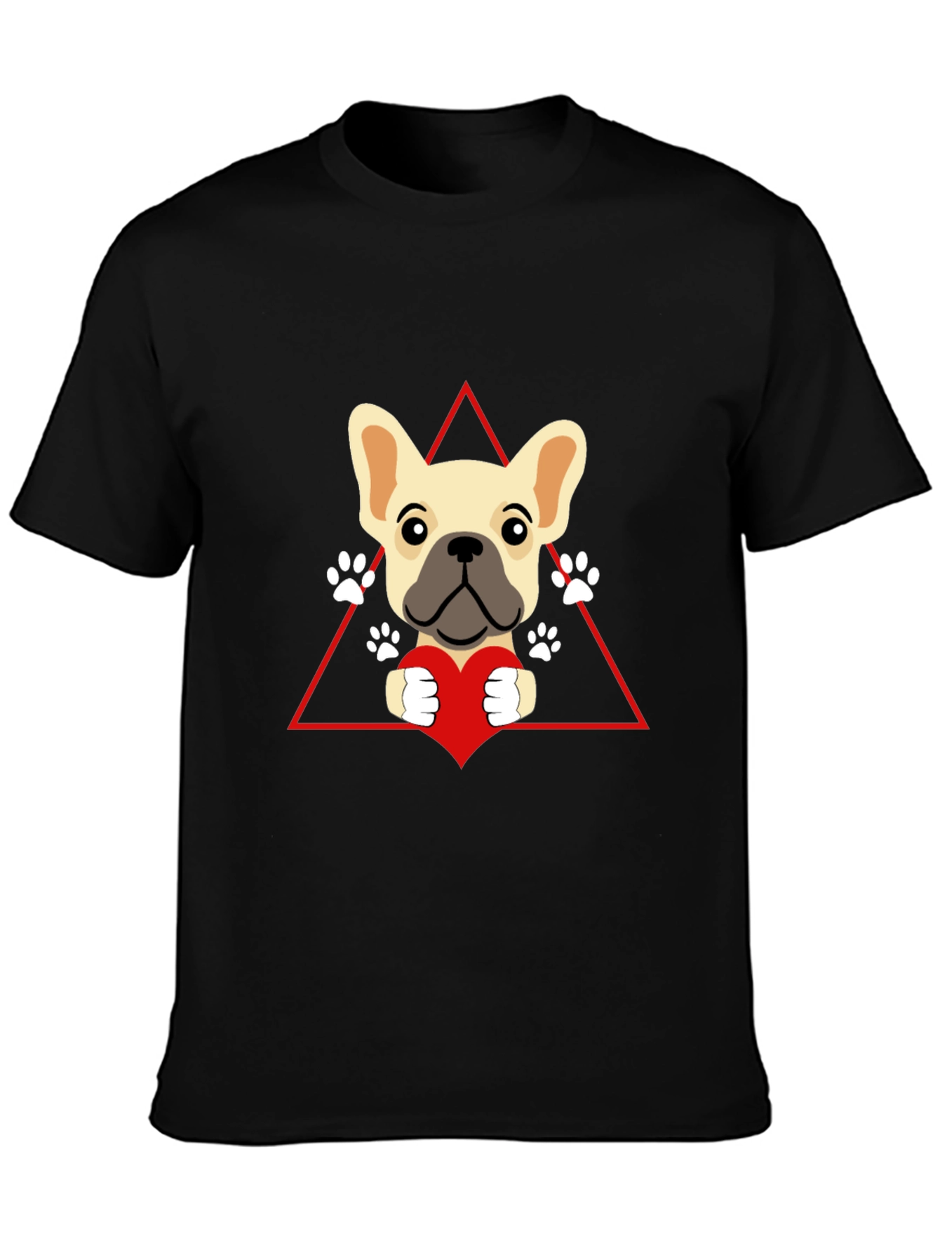 Cute Bulldog Heart Graphic Tee