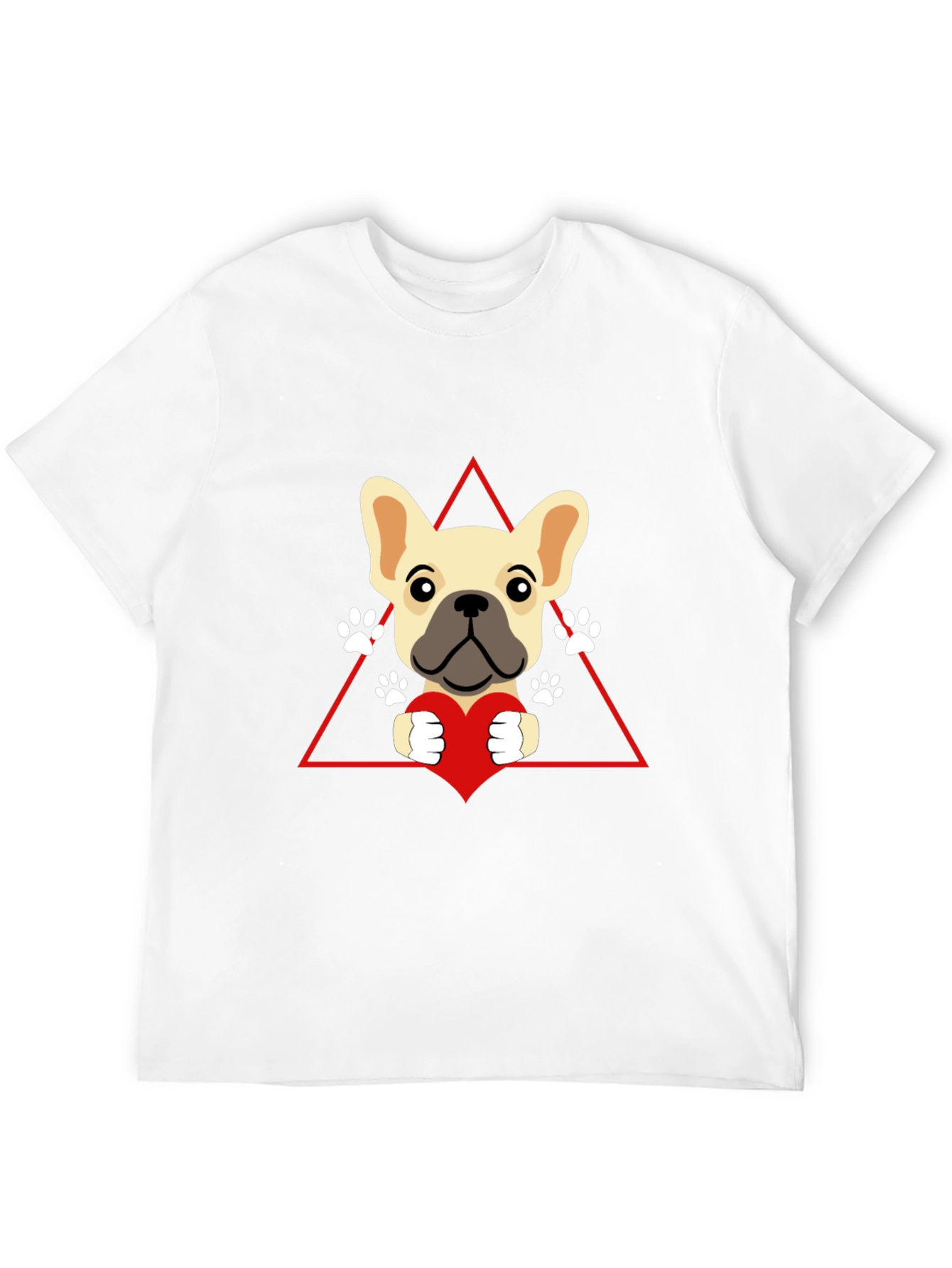 Cute Bulldog Heart Graphic Tee