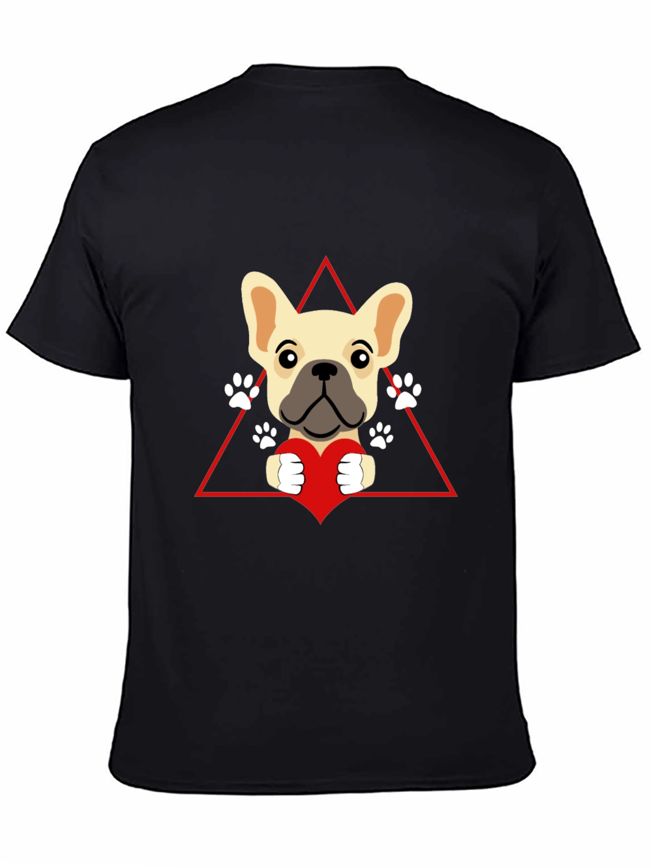 Cute Bulldog Heart Graphic Tee