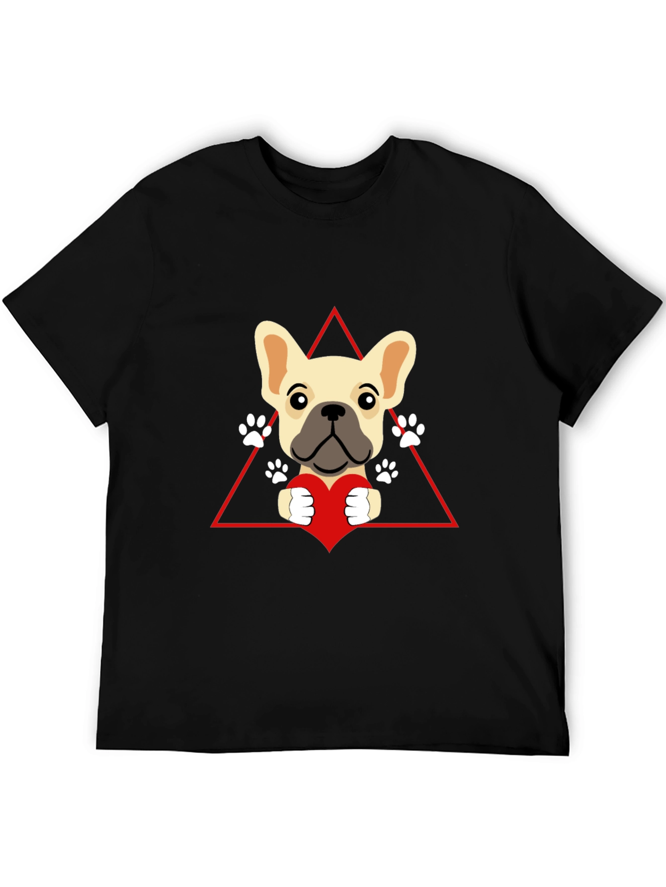 Cute Bulldog Heart Graphic Tee