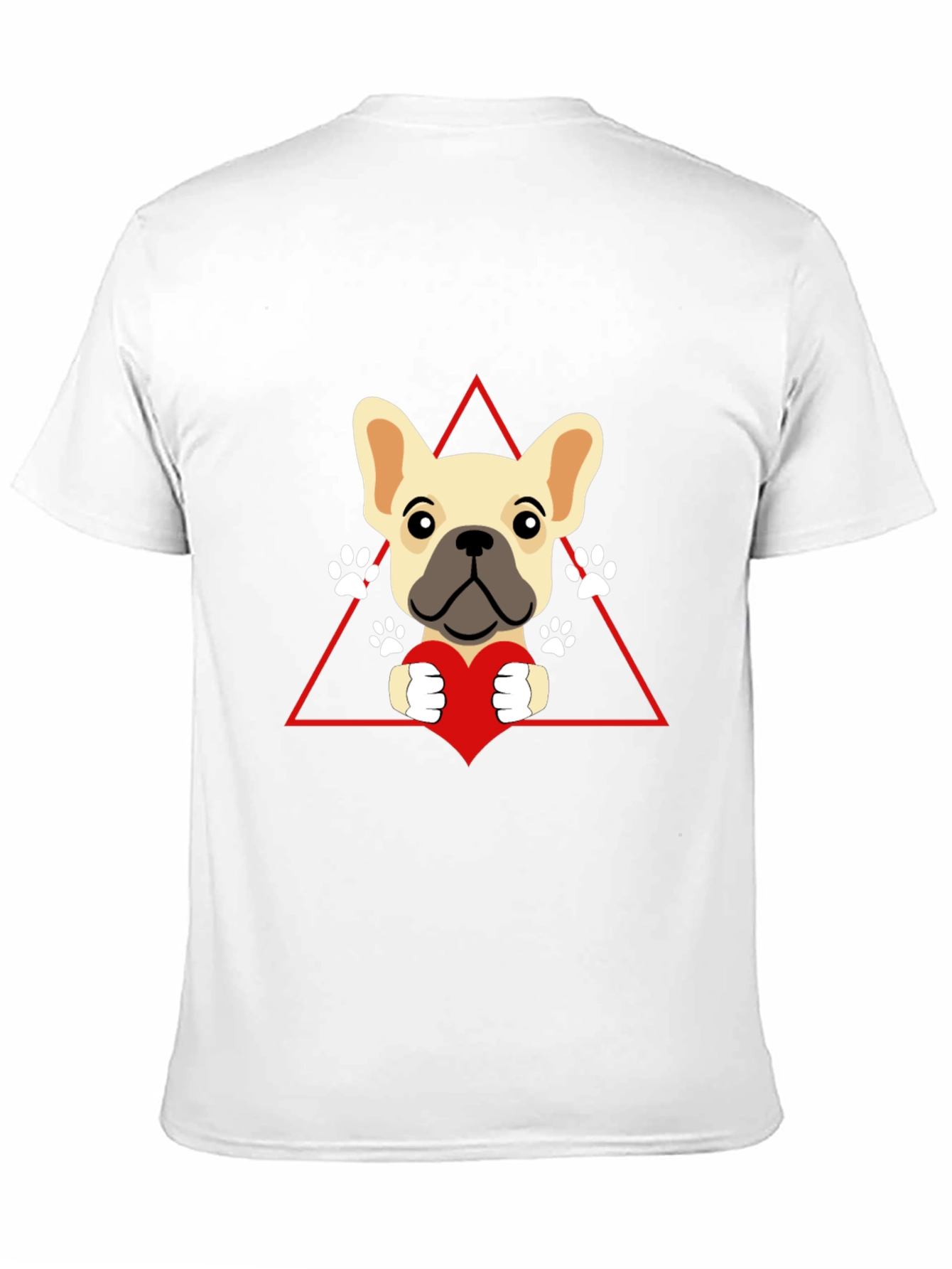 Cute Bulldog Heart Graphic Tee